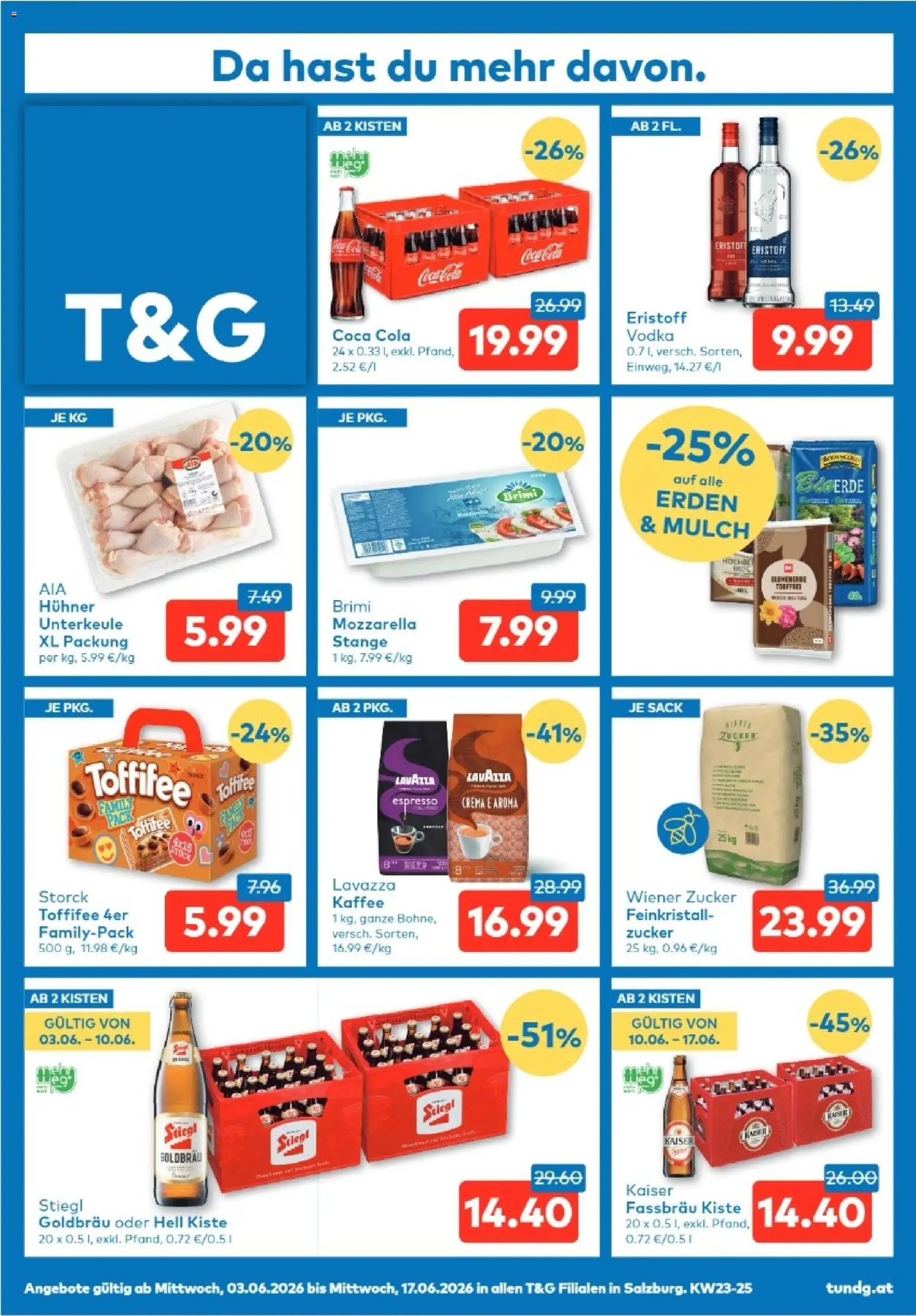 T&G Salzburg gültig ab 03.06.2026 | Seite: 1 | Produkte: Zucker, Kaffee