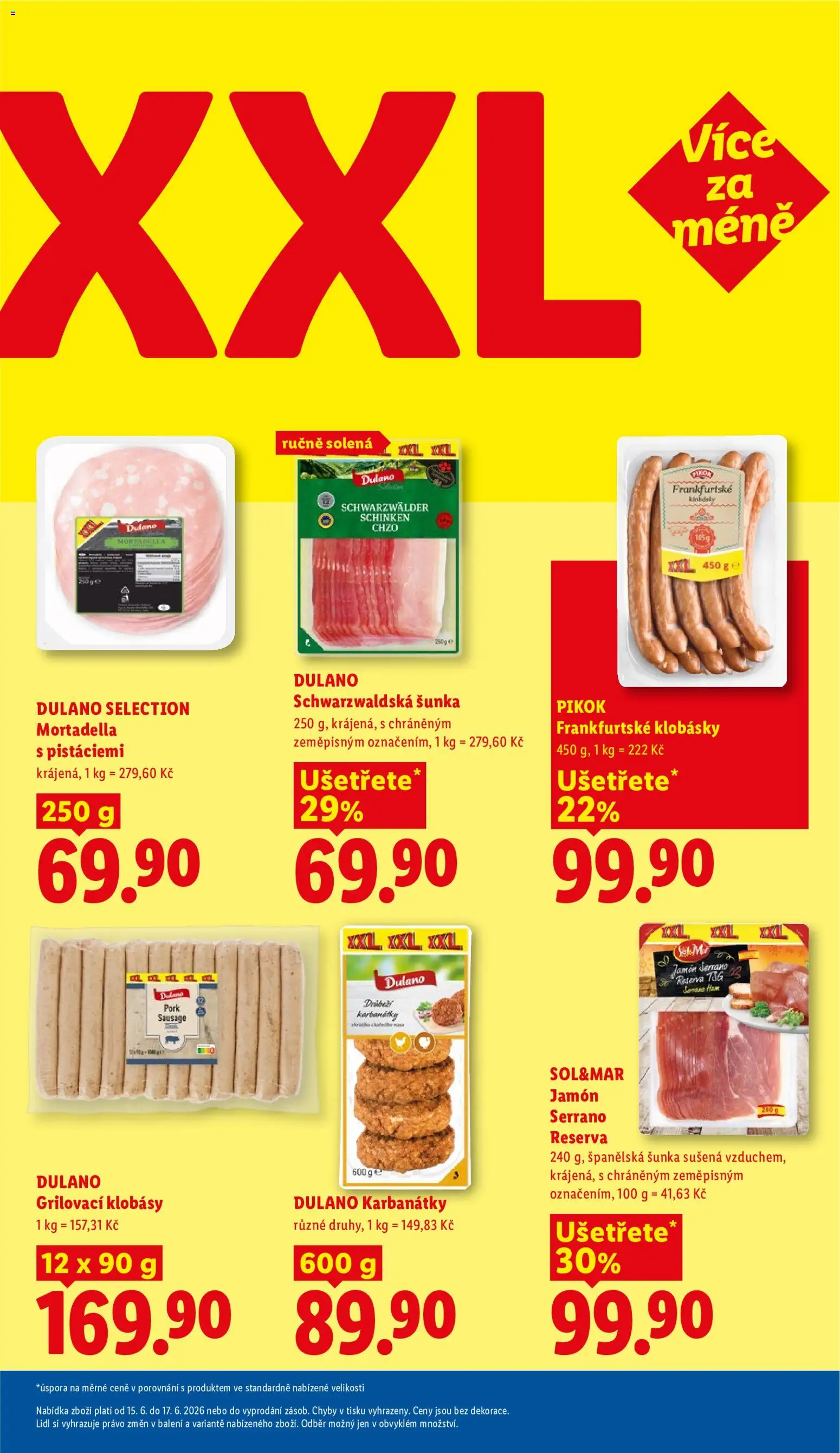 Lidl leták od 15.06.2026 | Strana: 13 | Produkty: Schwarzwaldská šunka, Šunka, Klobásy, Mortadella