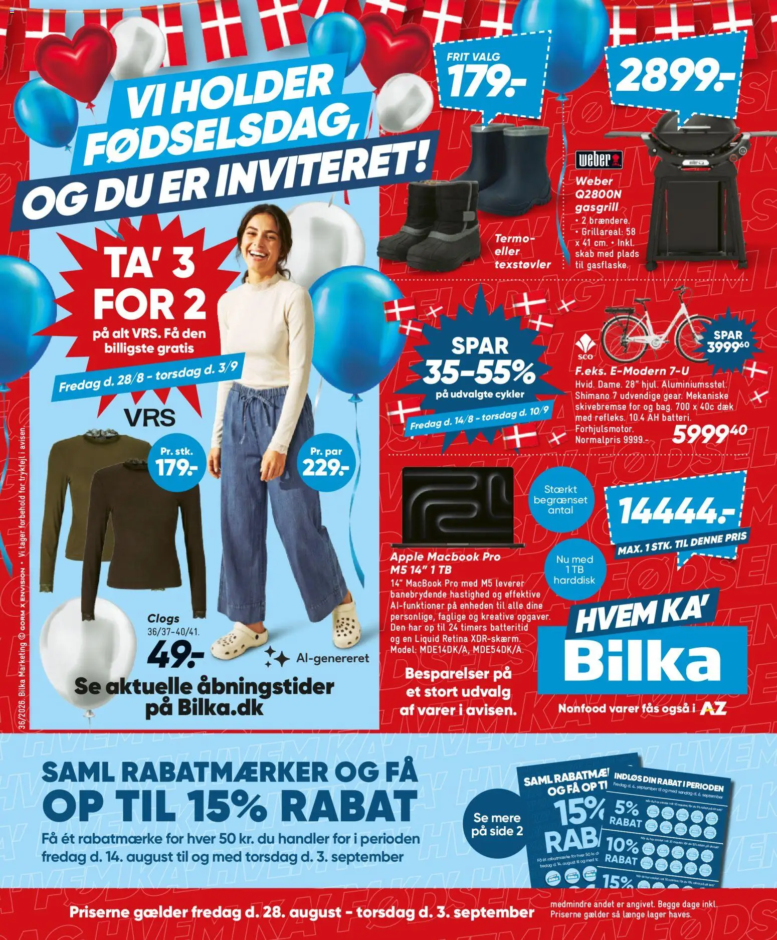 Bilka tilbudsavis – gyldig fra 28/08/2026 | Side: 1 | Produkter: Te, Skab, Harddisk