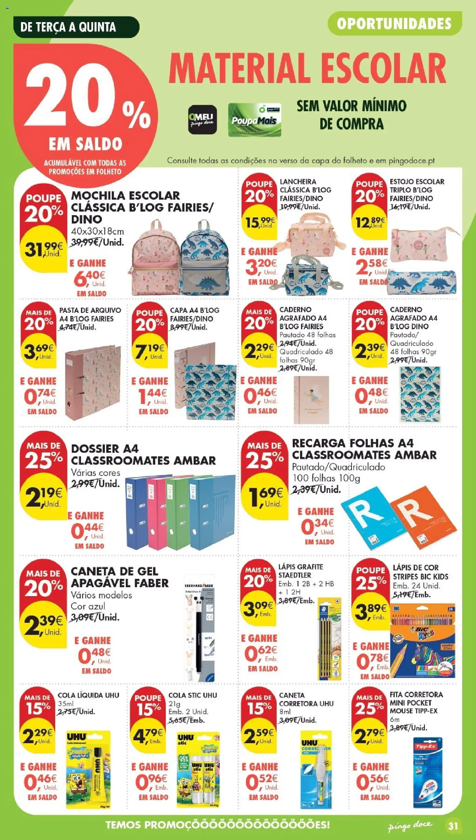 Pingo Doce Poupe Esta Semana Madeira │ válido de 01/09/2026 | Página: 31 | Produtos: Mochila, Caderno, Mouse