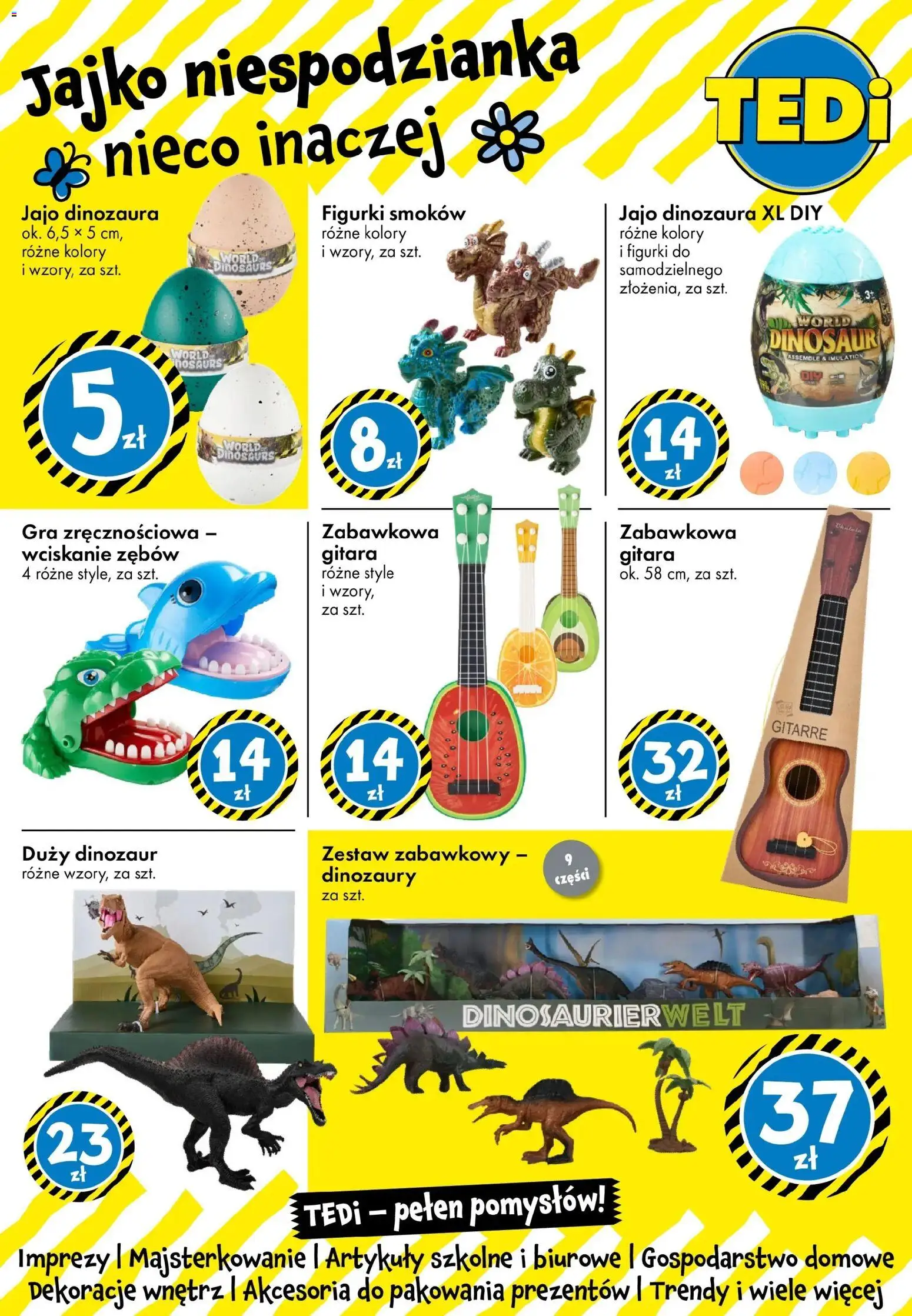TEDi gazetka od 06.03.2026 | Strona: 23 | Produkty: Gra, Jajo dinozaura, Figurki, Jajko niespodzianka