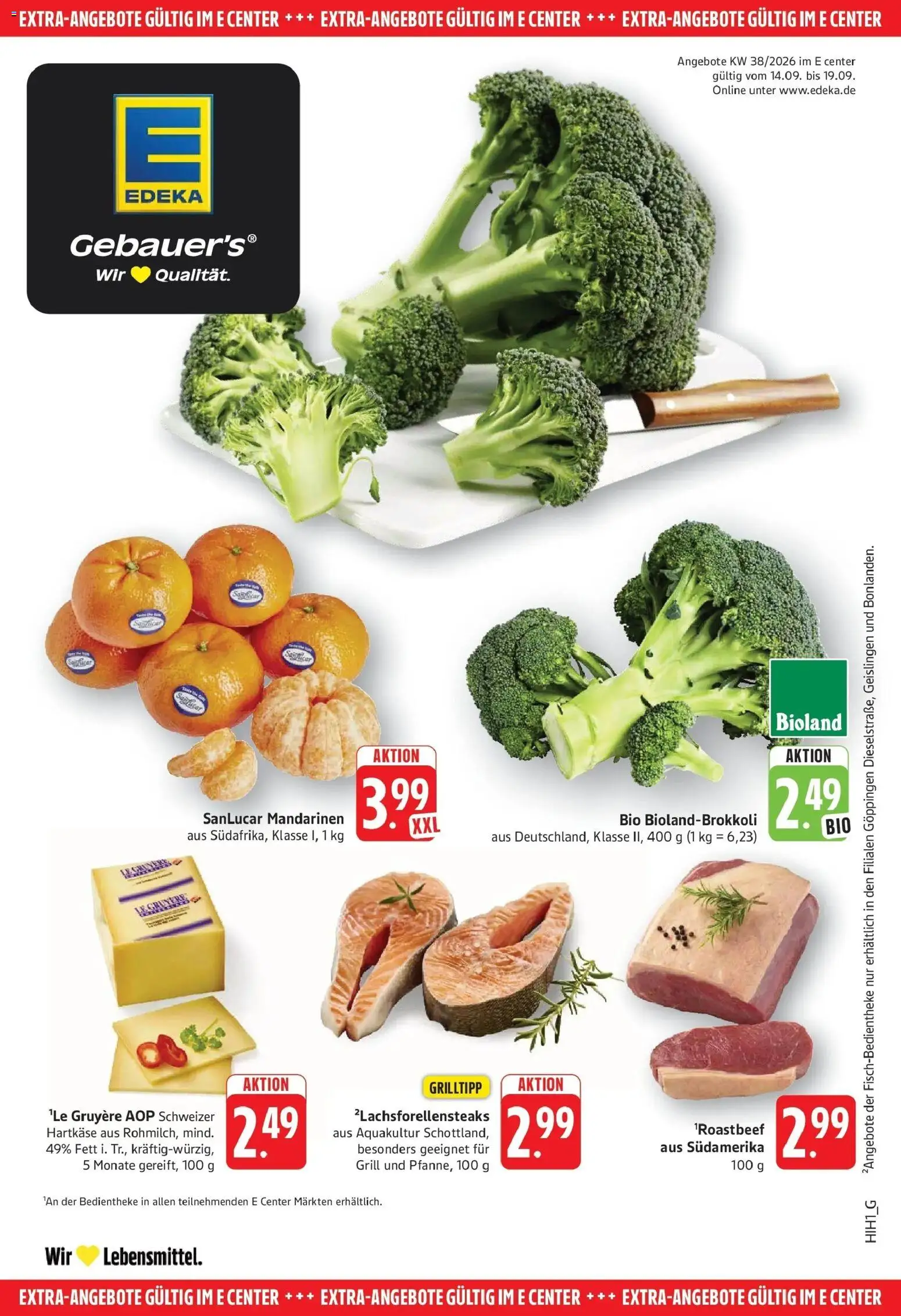 Edeka Prospekt Eislingen (ab 14.09.2026) » Angebote Online | Seite: 25 | Produkte: Grill, Mandarinen, Roastbeef
