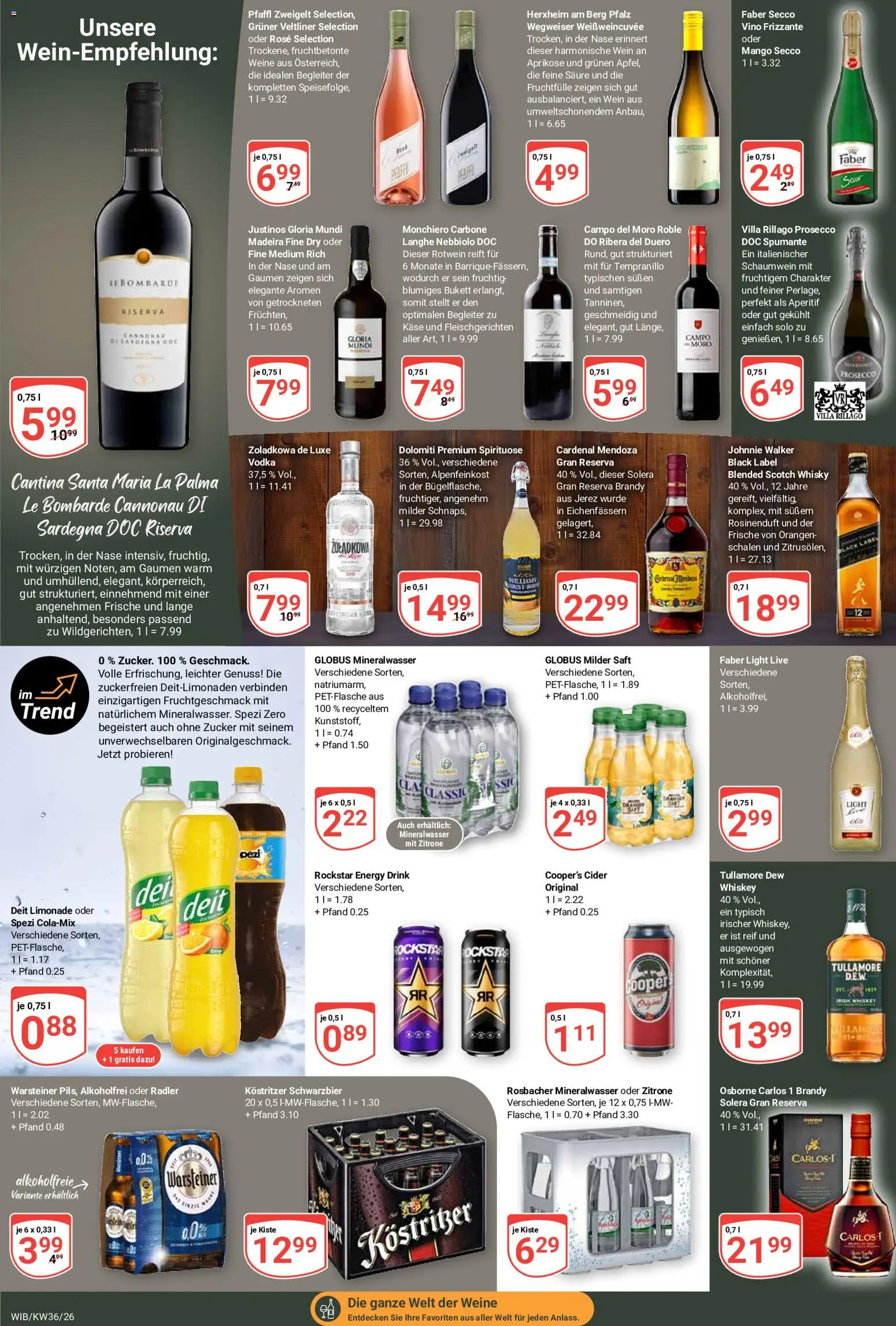 Globus Prospekt Wiesbaden-Nordenstadt – gültig ab 31.08.2026 | Seite: 21 | Produkte: Käse, Kostritzer, Mineralwasser, Warsteiner