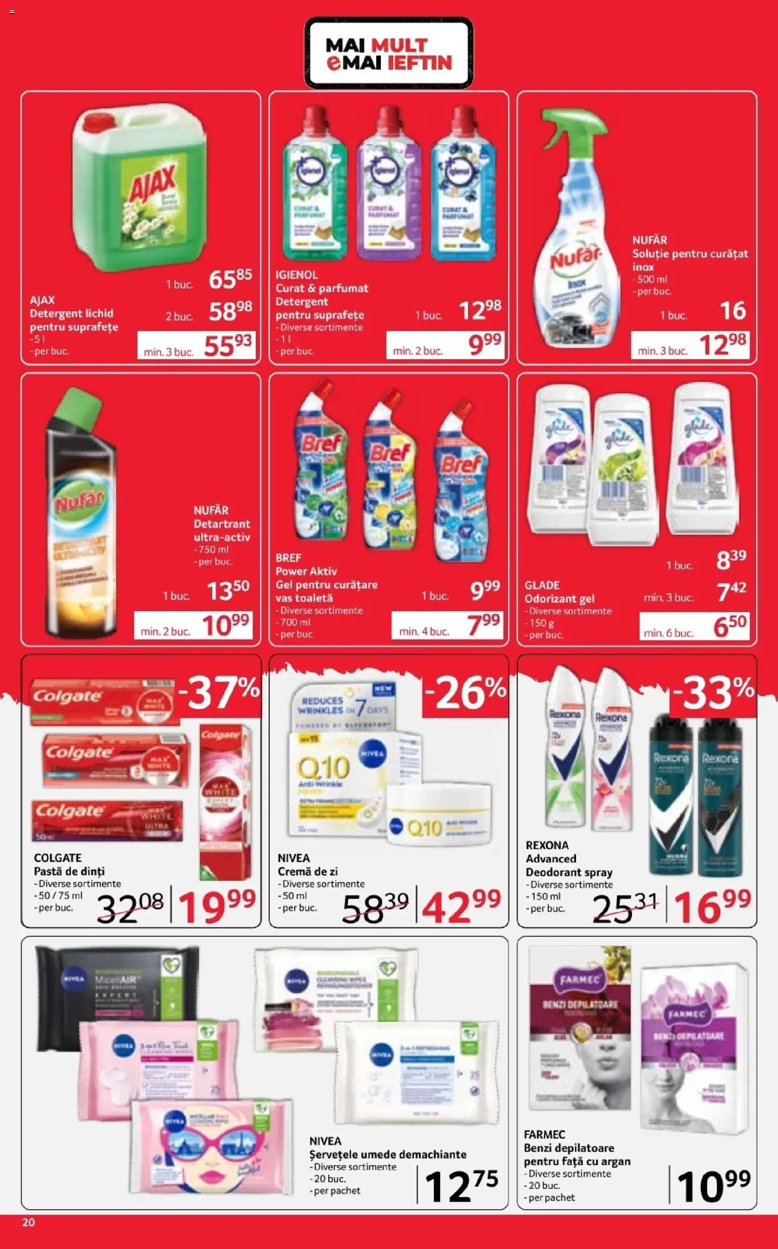 Noul catalog Selgros – valabil de la 17.04.2026 | Pagină: 20 | Produse: Cremă de zi, Deodorant, Detergent, Benzi depilatoare