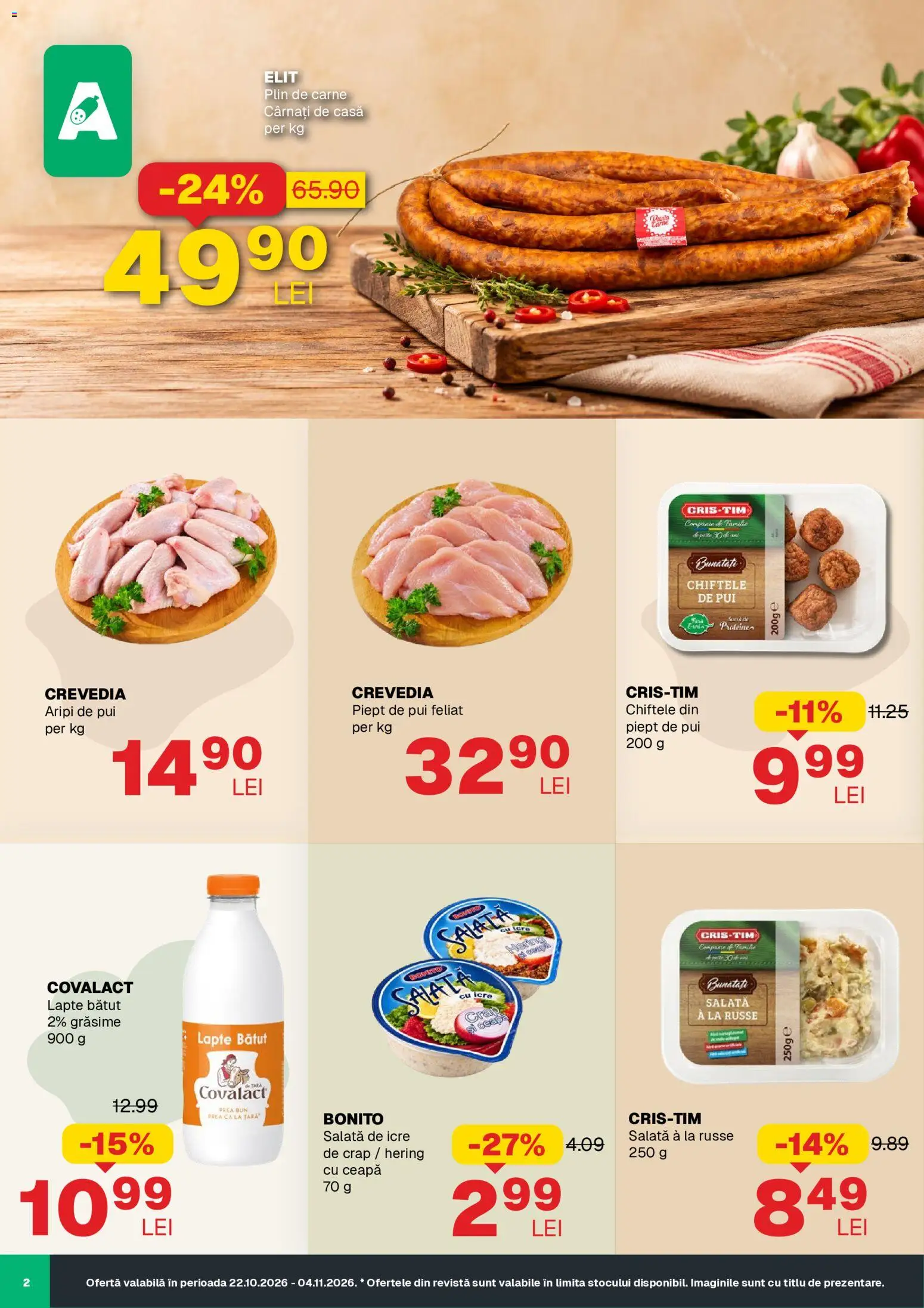 Noul catalog Annabella – valabil de la 22.10.2026 | Pagină: 2 | Produse: Lapte, Bonito, Chiftele, Cârnați