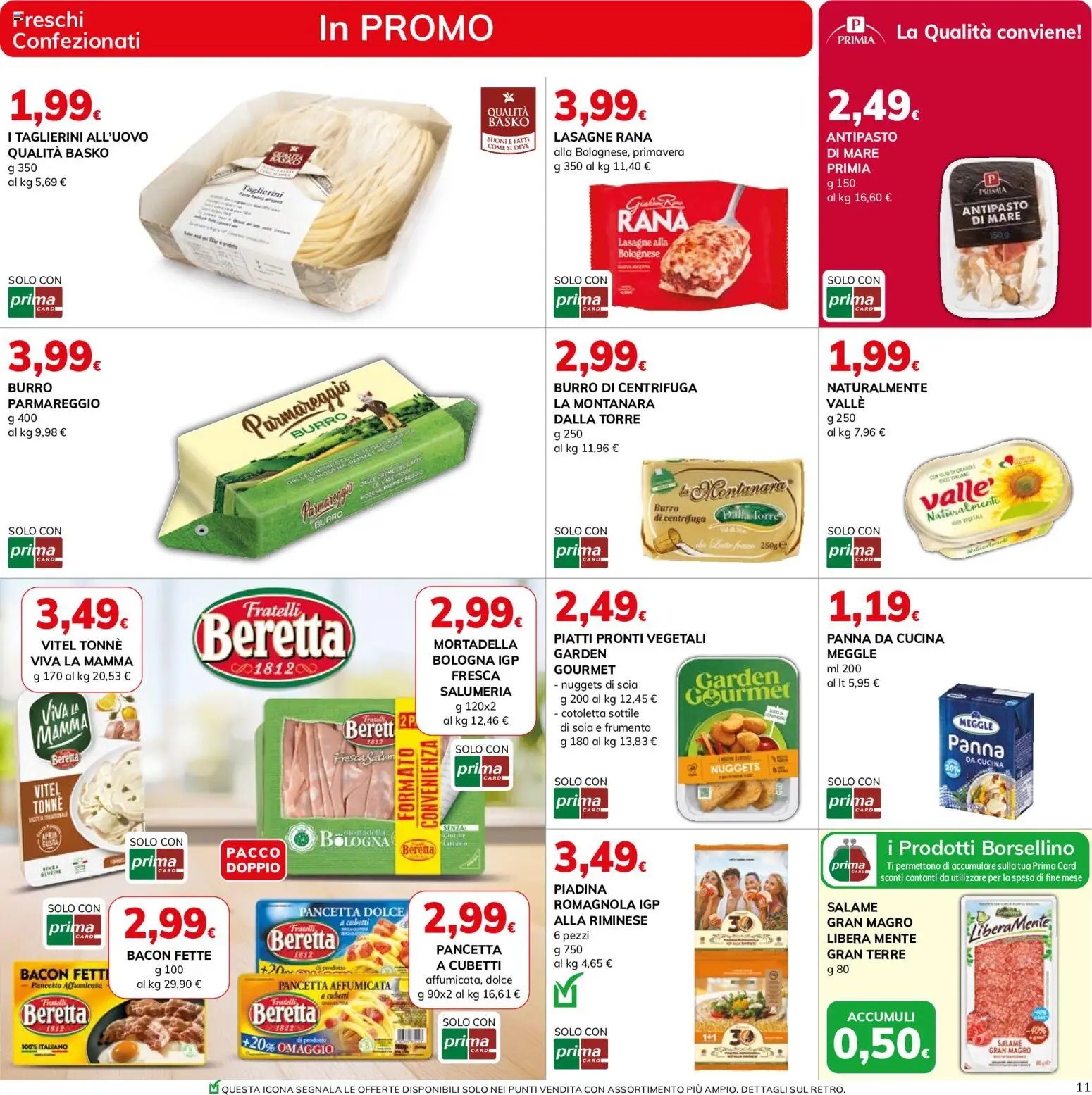 Volantino Basko del 15/09/2026 | Pagina: 11 | Prodotti: Salame, Piadina, Panna da cucina, Lasagne