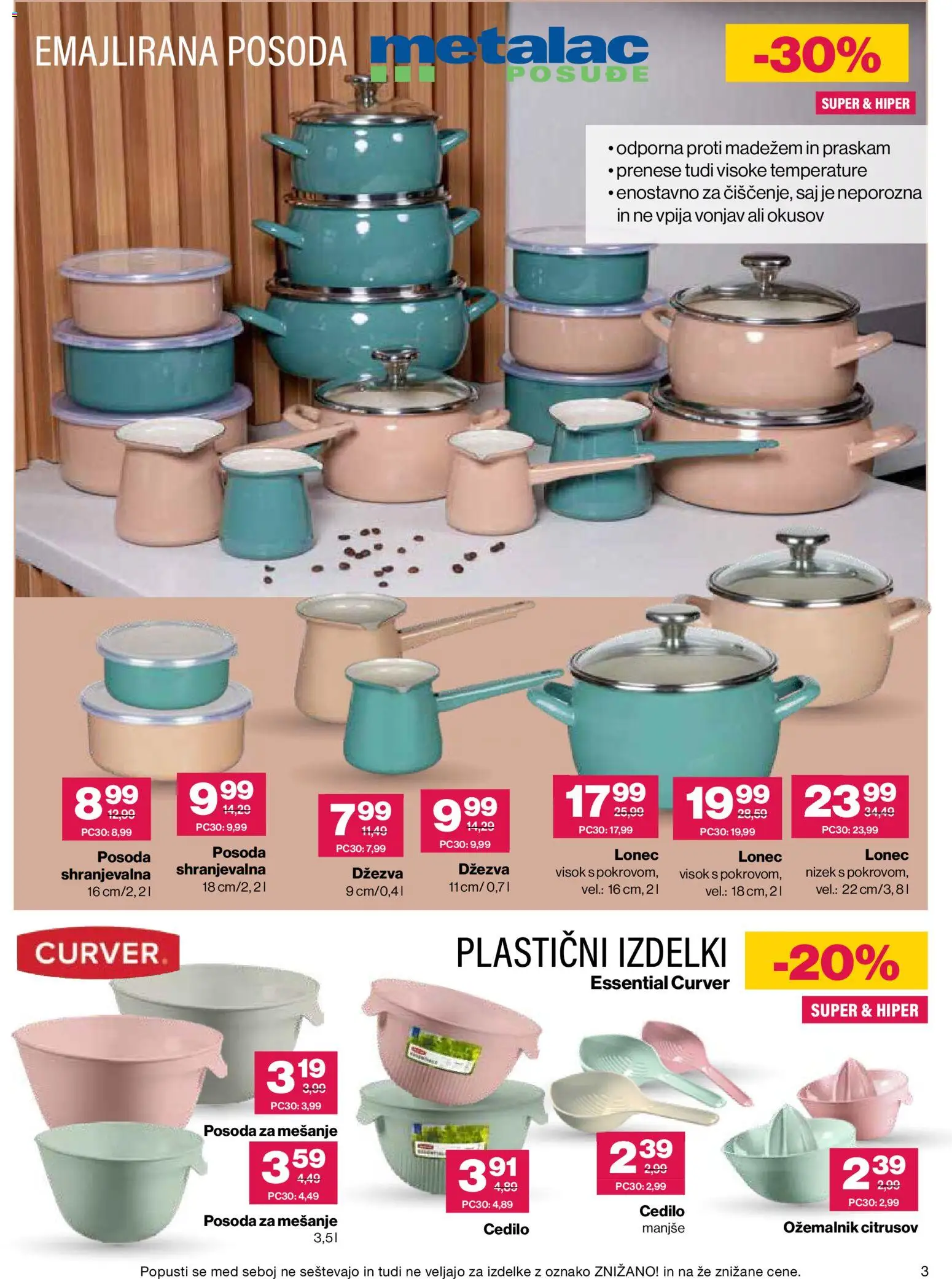 Novi Mercator katalog ponudbe – veljaven od 16.09.2026 | Stran: 3 | Izdelki: Med, Emajlirana posoda