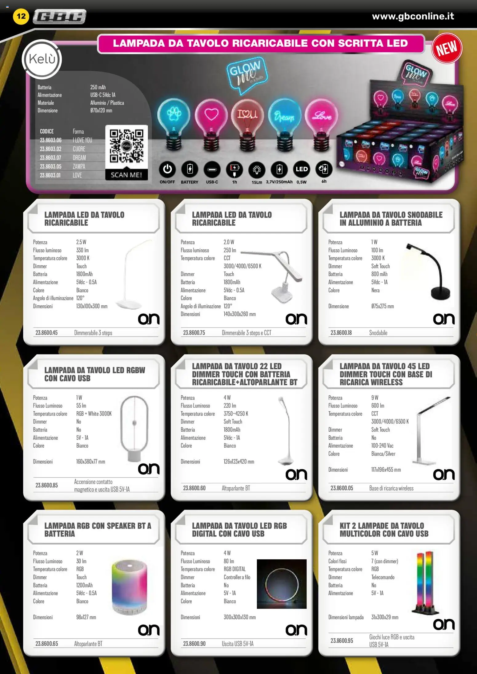 Volantino GBC del 06.02.2026 | Pagina: 12 | Prodotti: Telecomando, USB, Tavolo, Lampada
