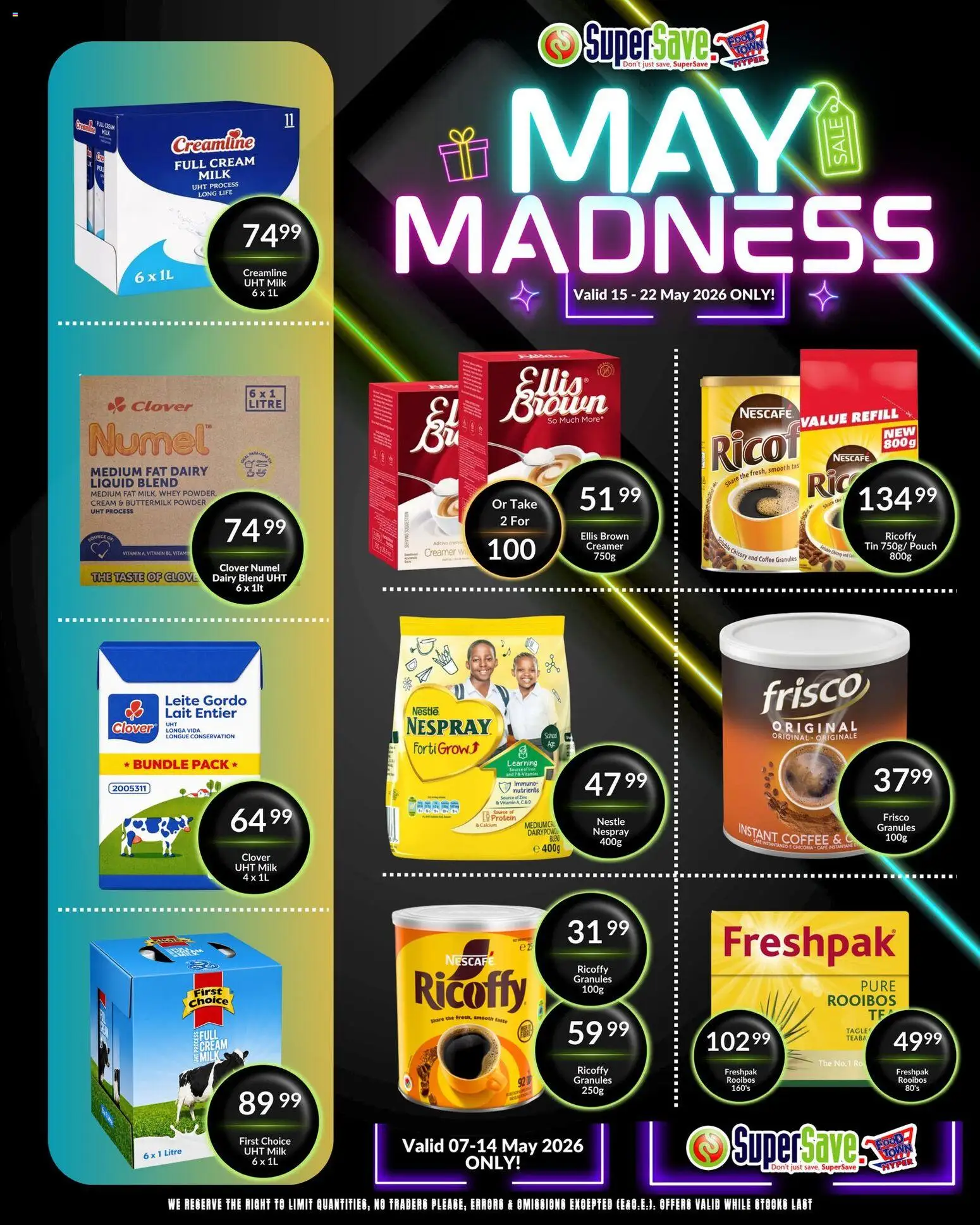 New Super Save catalogue – valid from 15.05.2026 | Page: 10 | Products: Detergente líquido, Creamer, Cream, Dairy blend