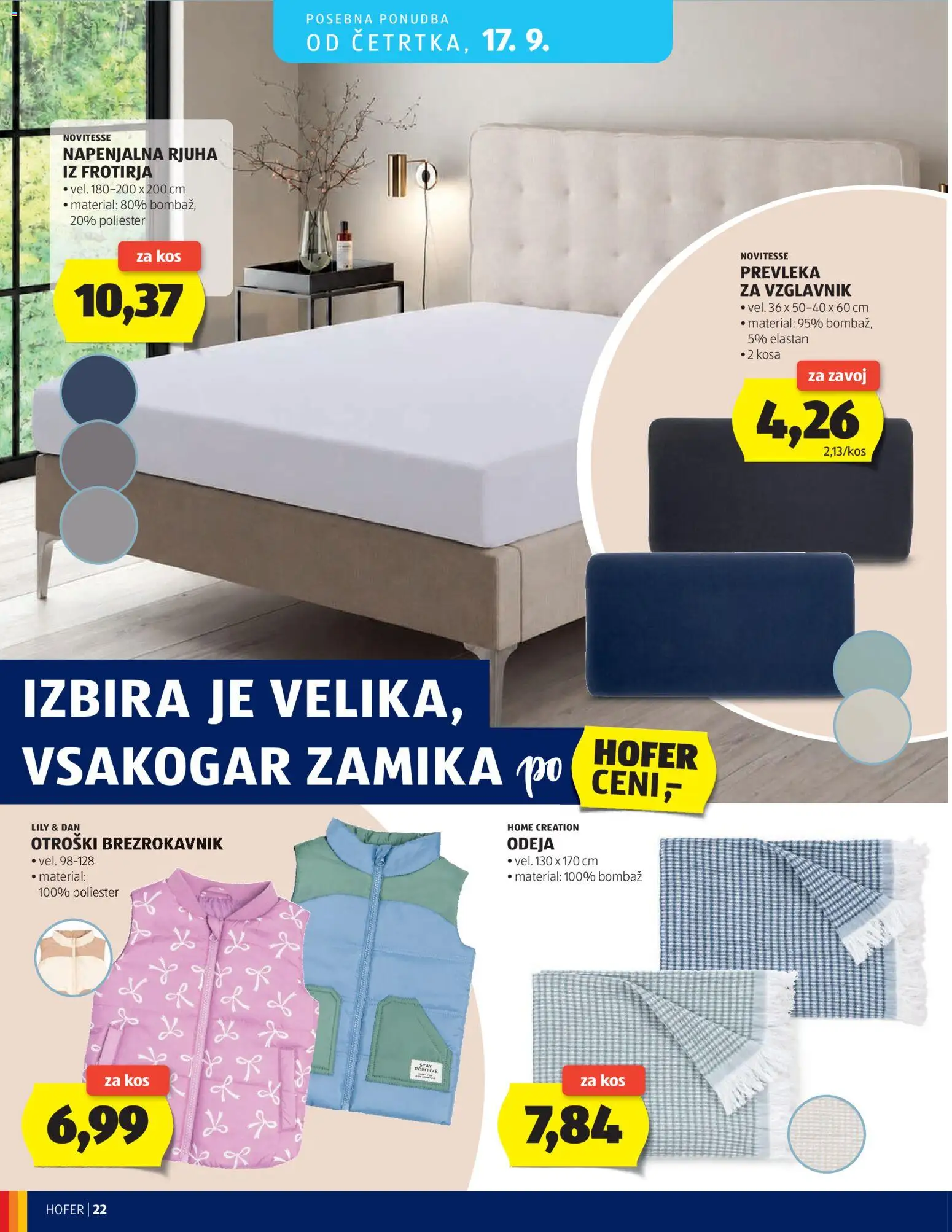 Novi Hofer katalog ponudbe – veljaven od 09.09.2026 | Stran: 22