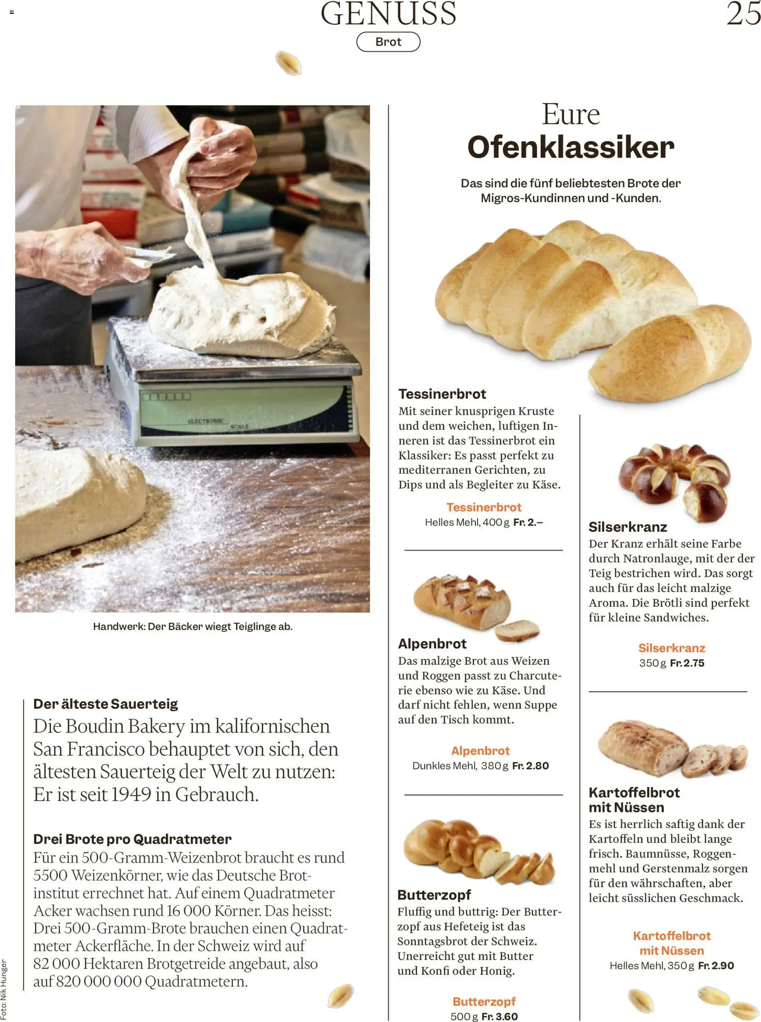Migros aktionen Magazin – gültig ab 15.04.2026 | Seite: 25 | Produkte: Tisch, Mehl, Brot, Kartoffeln