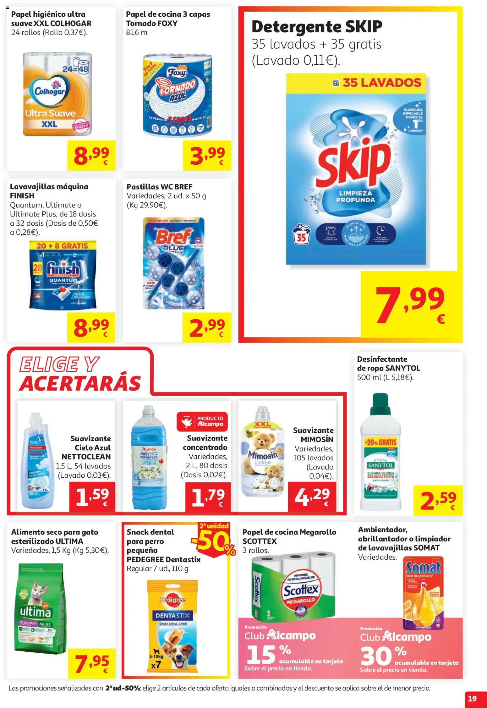 Alcampo HG Nacional No Litoral │ válido desde el 15/07/2026 | Página: 19 | Productos: Detergente, Papel higienico, Suavizante, Cocina