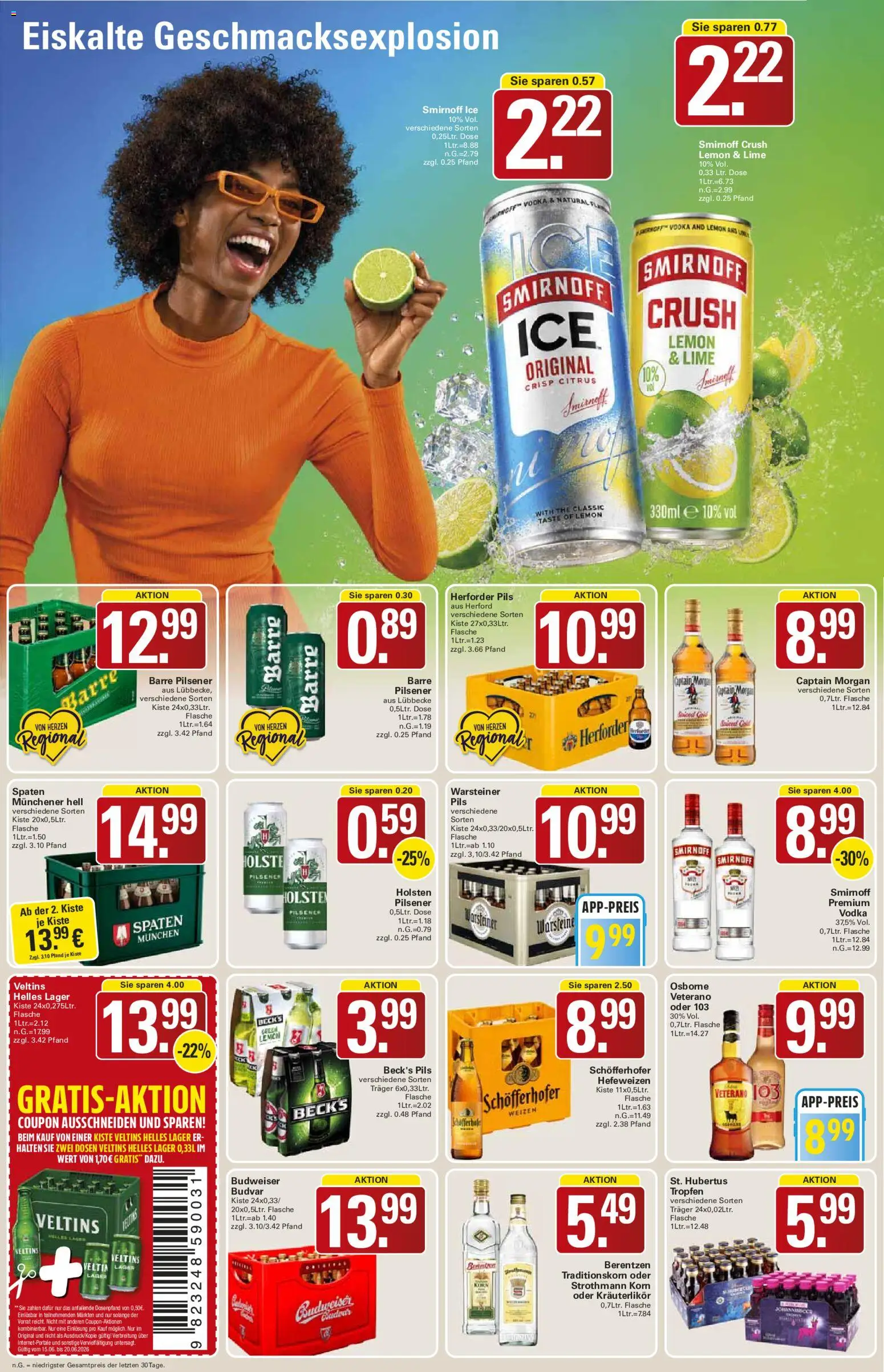 WEZ Prospekt – gültig ab 15.06.2026 | Seite: 14 | Produkte: Osborne, Warsteiner, Captain morgan, Veltins