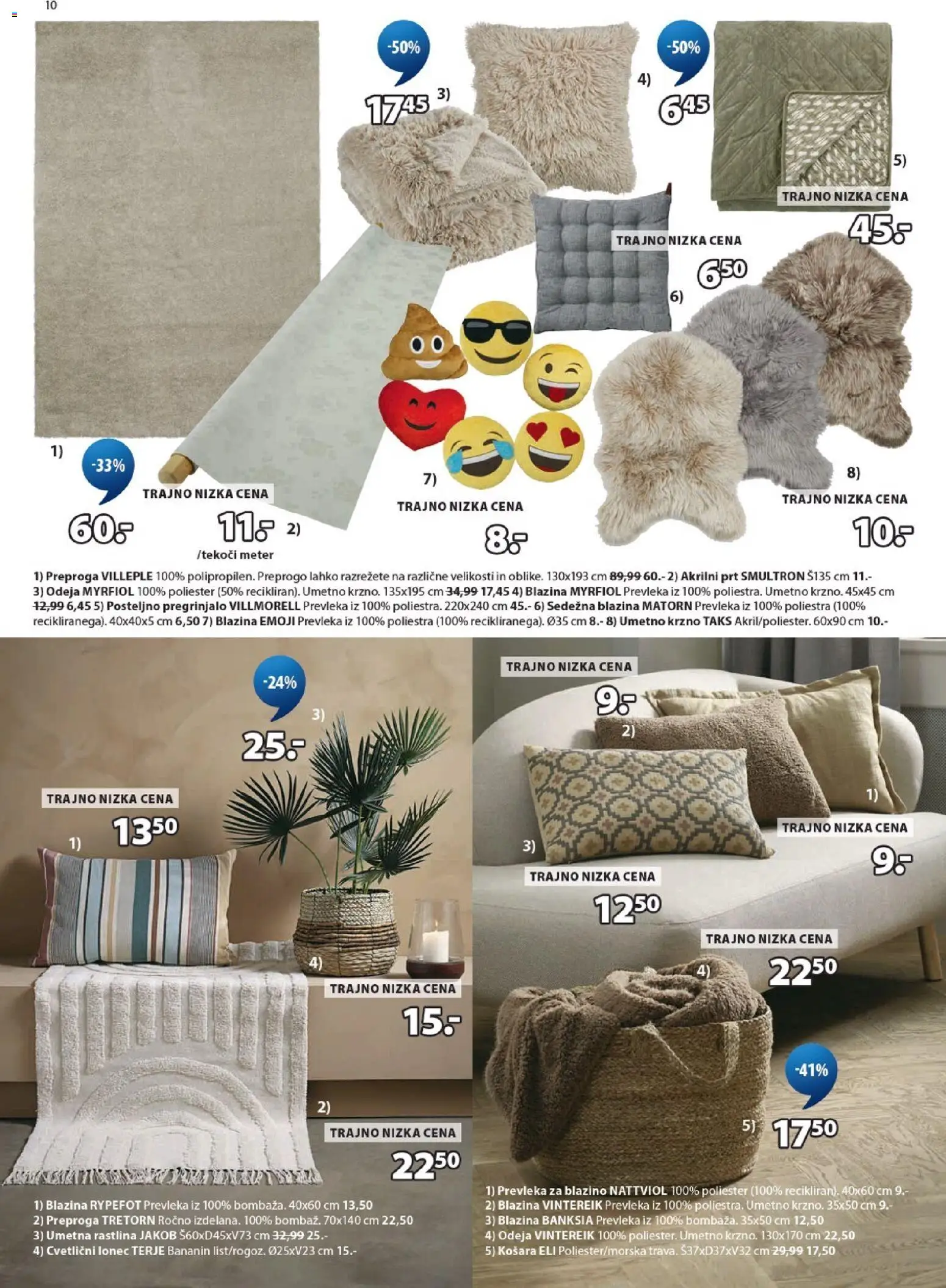 Novi JYSK katalog ponudbe – veljaven od 18.05.2026 | Stran: 10 | Izdelki: Košara, Pregrinjalo, Prevleka, Blazina