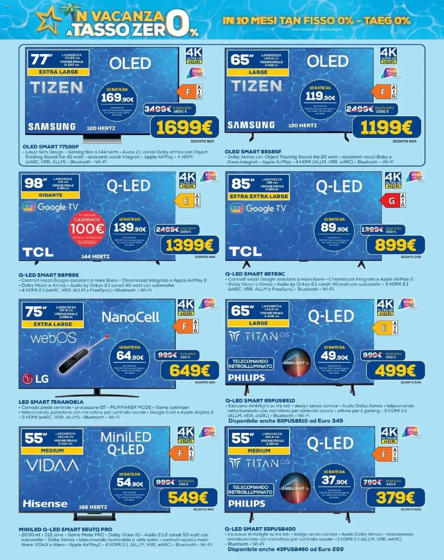 Volantino Euronics del 30/07/2026 | Pagina: 8 | Prodotti: TV, Audio, Microfono, Samsung