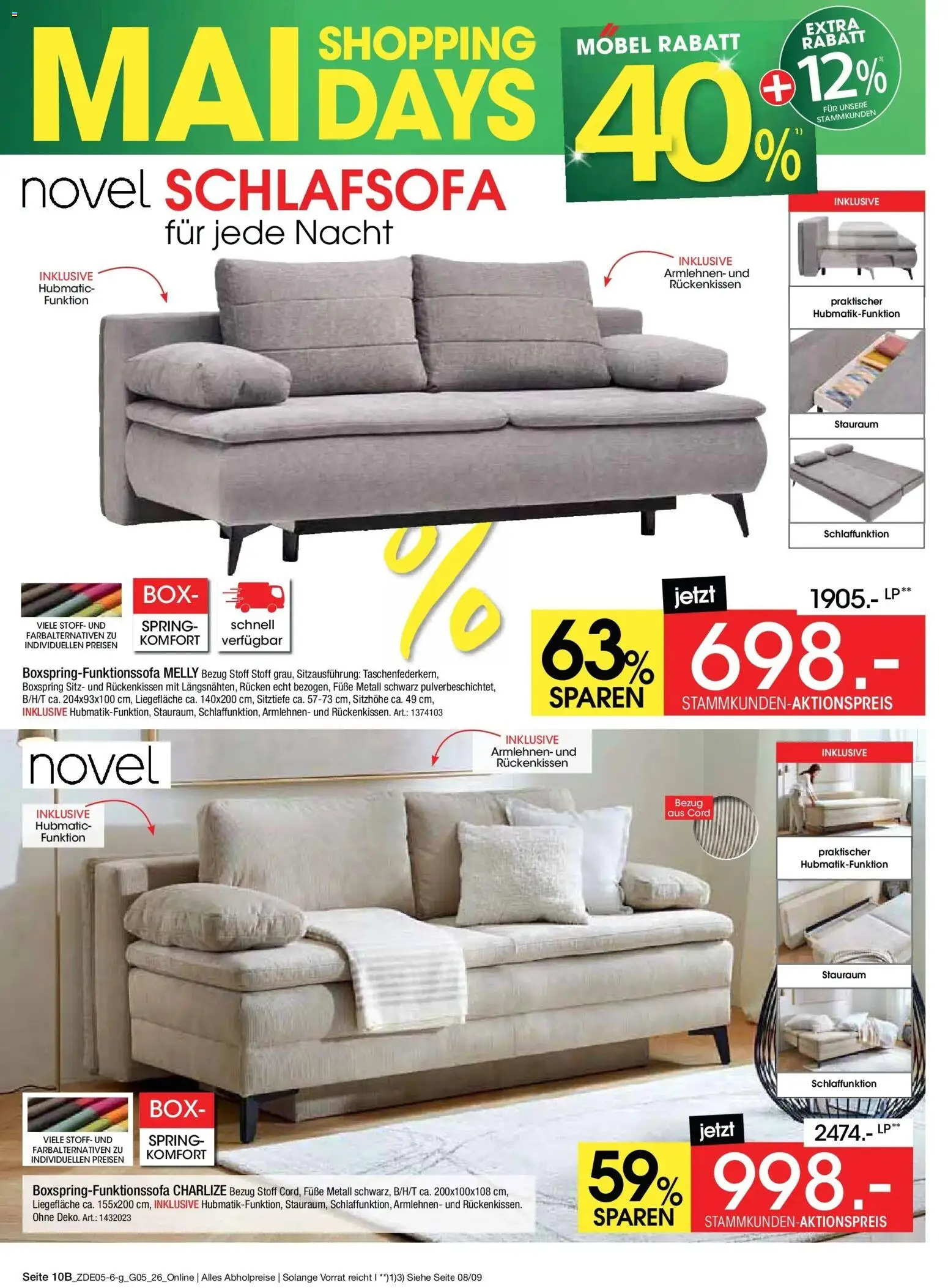 Zurbrüggen MaiDays Shopping – gültig ab 08.05.2026 | Seite: 14 | Produkte: Schlafsofa, Box