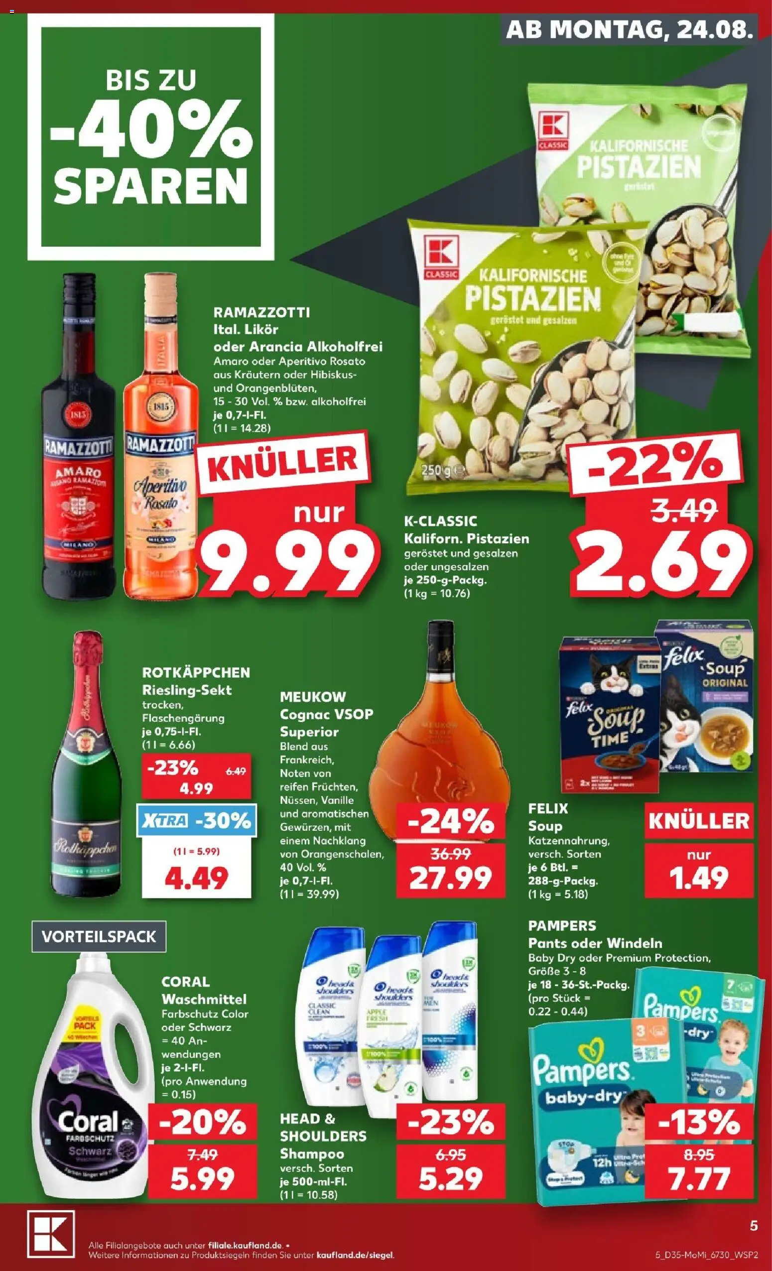 Kaufland Prospekt Leipzig – gültig ab 24.08.2026 | Seite: 5 | Produkte: Shampoo, Waschmittel, Rotkäppchen, Ramazzotti