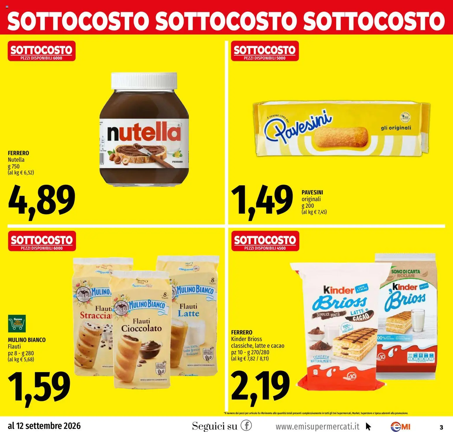Volantino EMI del 03/09/2026 | Pagina: 3 | Prodotti: Cioccolato, Latte, Nutella, Cacao