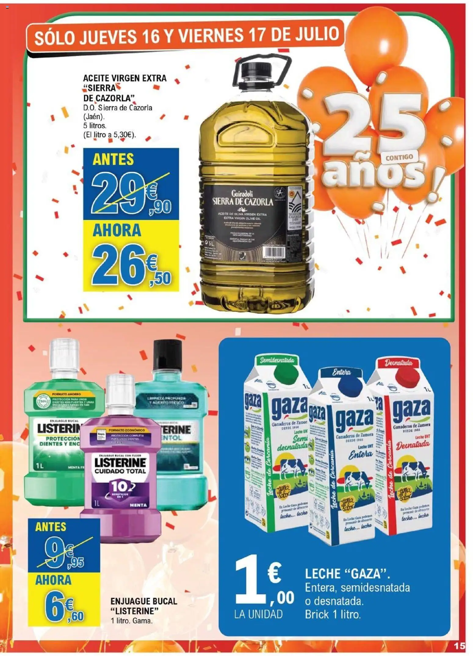 E.Leclerc folleto Salamanca │ válido desde el 15/07/2026 | Página: 15 | Productos: Enjuague bucal, Leche, Aceite