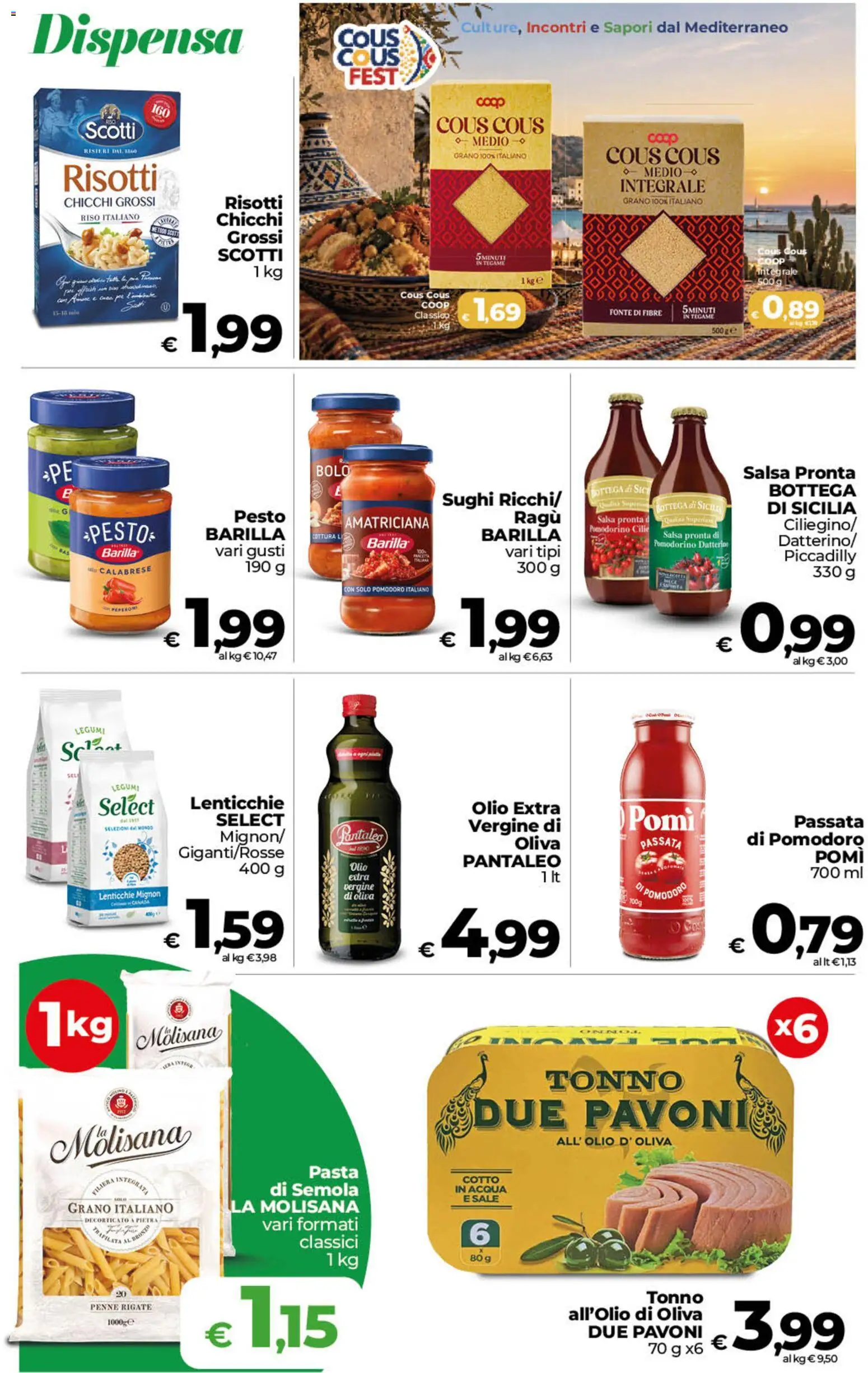 Volantino COOP del 22/09/2026 | Pagina: 14 | Prodotti: La Molisana, Pesto, Cous cous, Olio d'oliva
