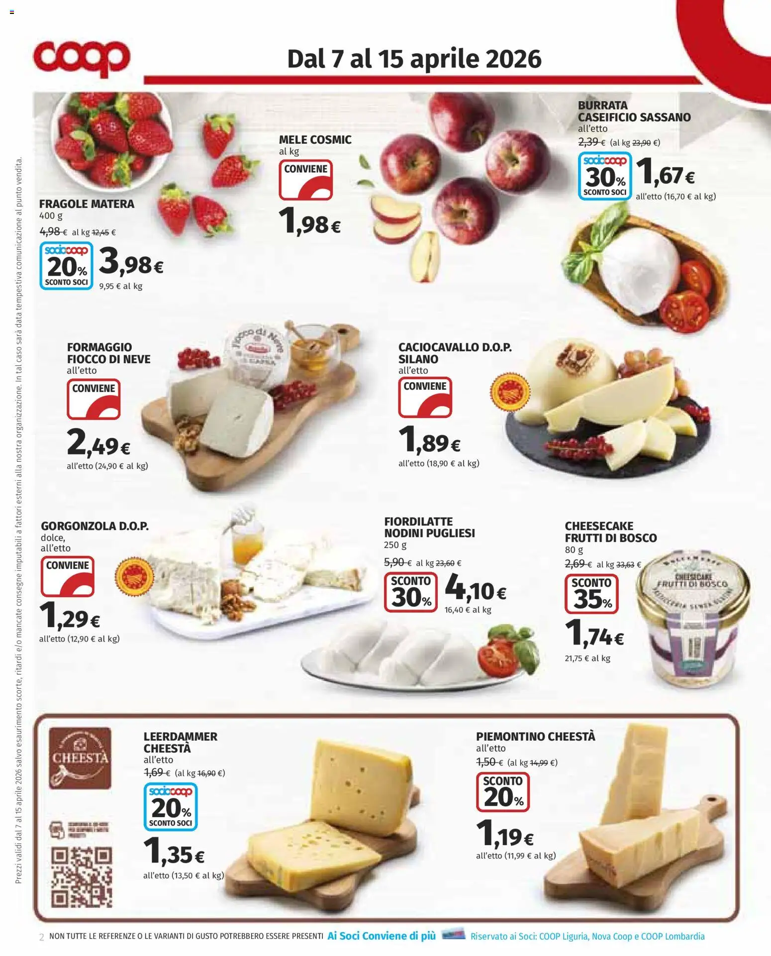 Volantino COOP del 07.04.2026 | Pagina: 2 | Prodotti: Mele, Fragole, Formaggio, Burrata