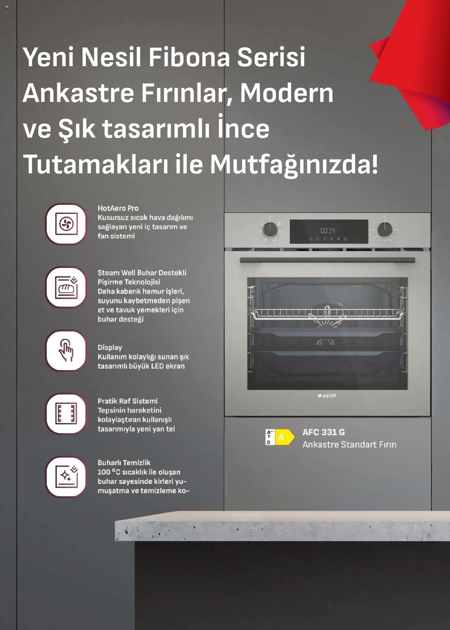 Arçelik - Ankastre Kataloğu - 01 Ağustos 2026 tarihinden itibaren geçerlidir | Sayfa: 19 | Ürünler: Raf, Fırın, Fan