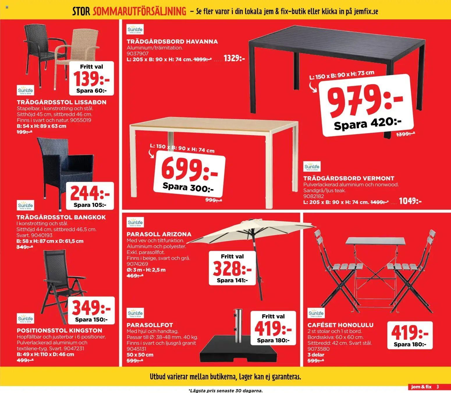 Jem & Fix reklamblad aktuell från 03/08/2026 | Sida: 3 | Produkter: Parasoll