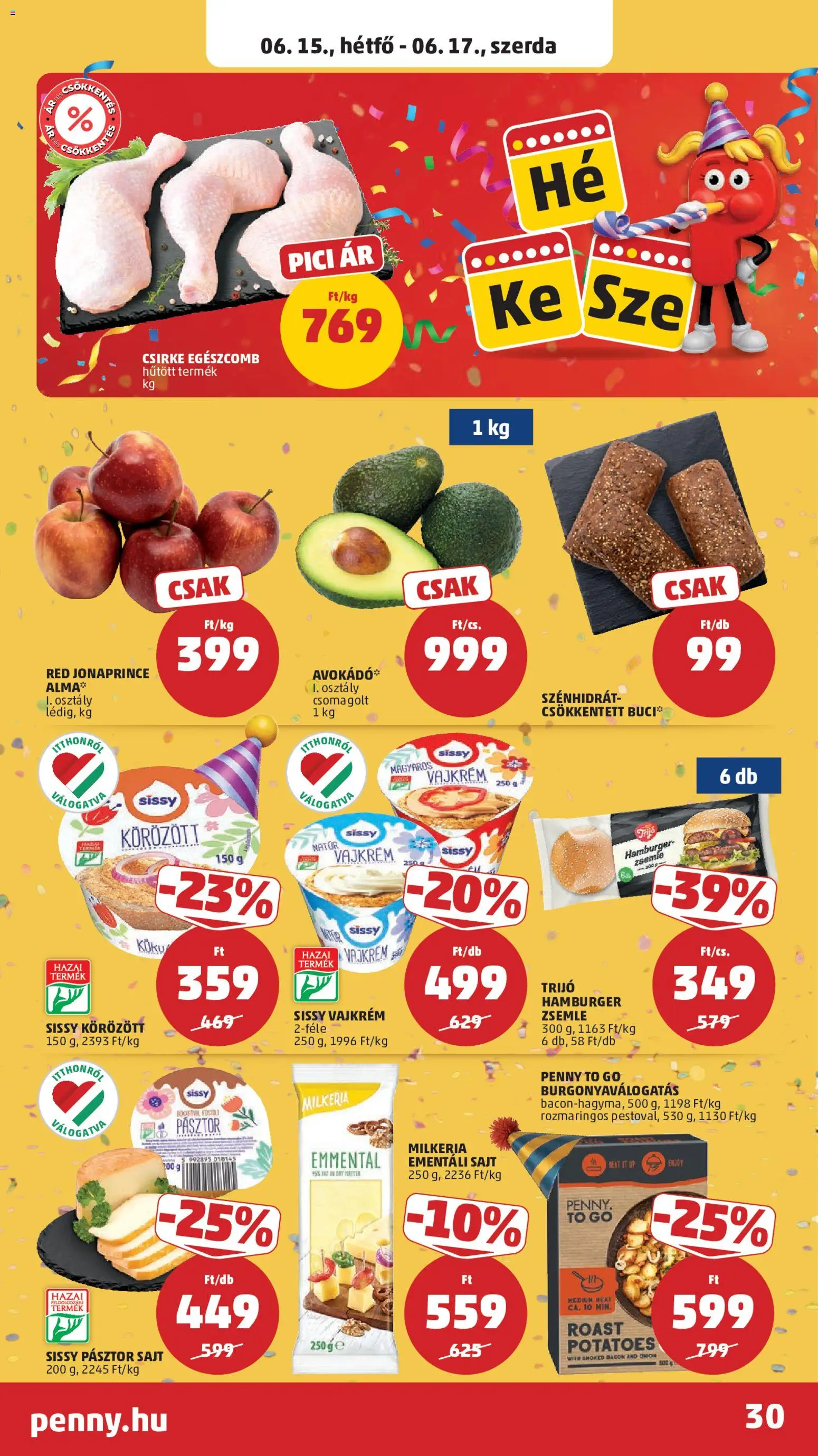 PENNY akciós ujság - amely érvényes a következő dátumtól: 11.06.2026 | Oldal: 34 | Termékek: Körözött, Hamburger, Sajt, Vajkrém