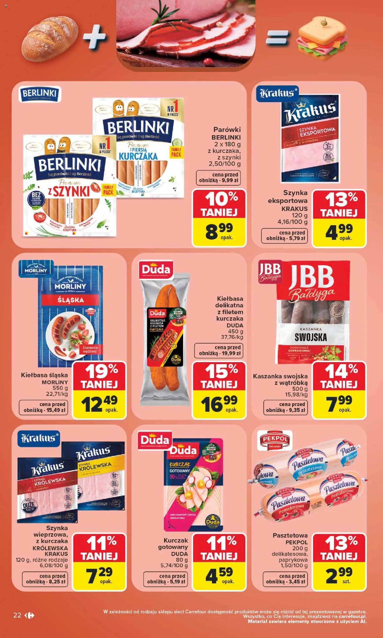Carrefour gazetka od 08.06.2026 | Strona: 24 | Produkty: Kurczak, Wątróbka, Kaszanka, Szynka