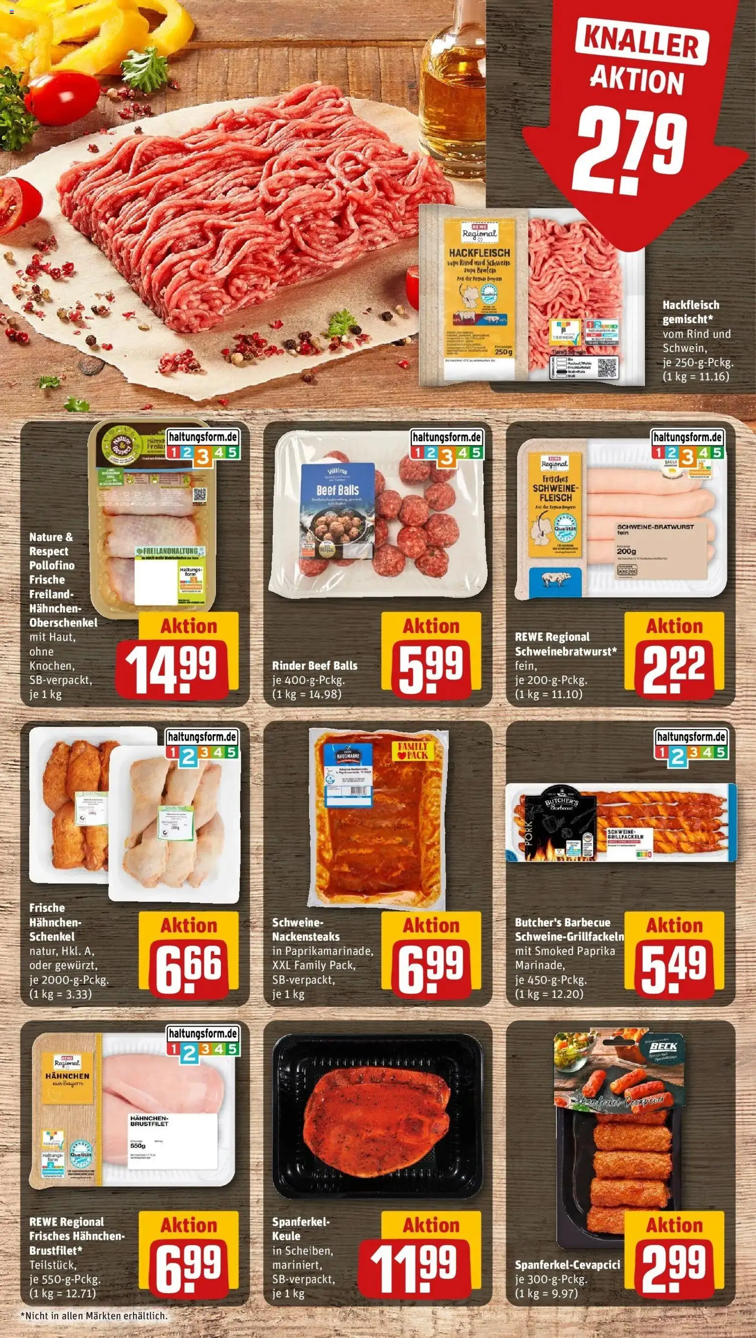 Rewe Prospekt München – gültig ab 27.07.2026 | Seite: 9 | Produkte: Nackensteaks, Paprika, Fleisch, Hackfleisch