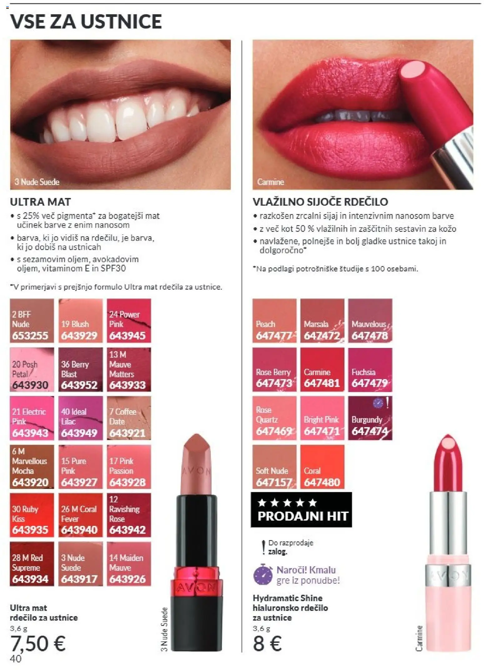 Novi Avon katalog ponudbe – veljaven od 01.09.2026 | Stran: 40 | Izdelki: Rdecilo za ustnice