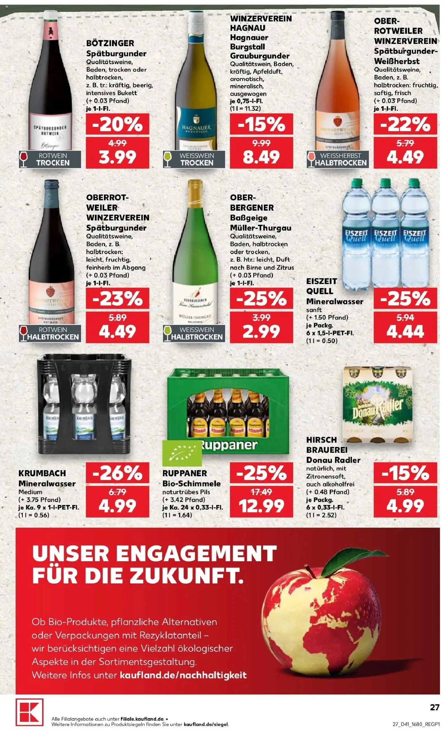 Prospekt Kaufland ab 08.10.2026 » Angebote Online zum Blättern | Seite: 27 | Produkte: Pils, Duft, Mineralwasser, Radler