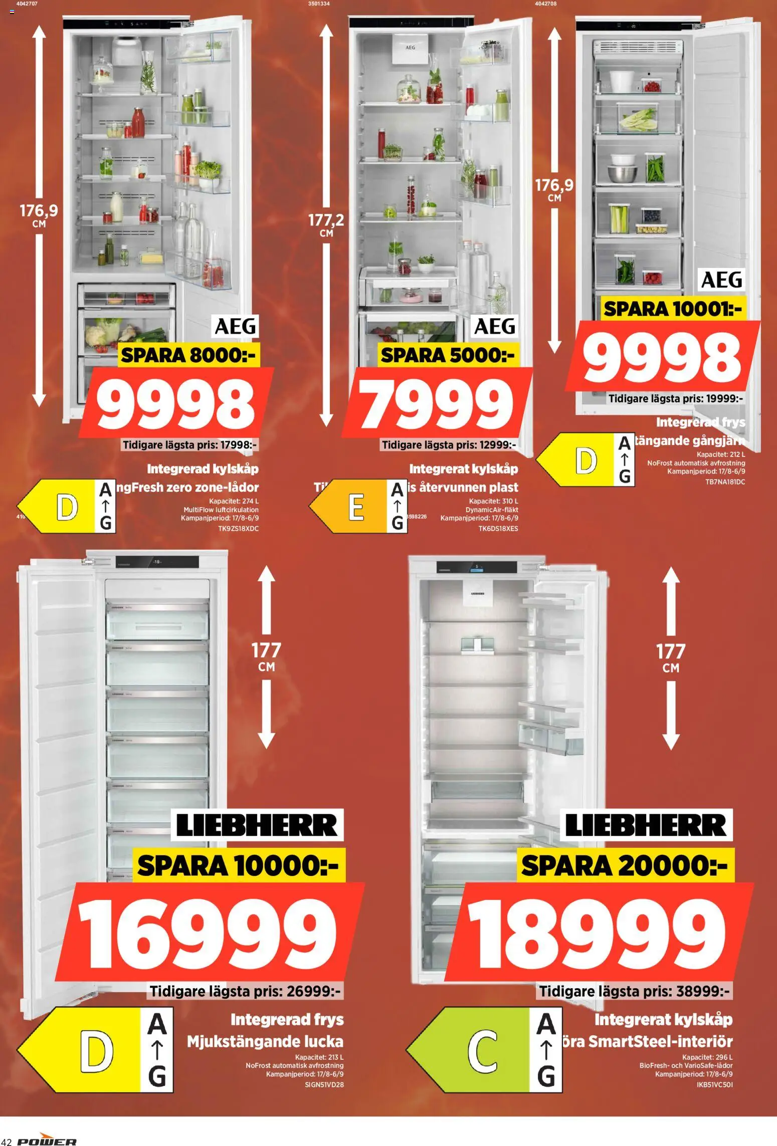 Power reklamblad aktuell från 31/08/2026 | Sida: 42 | Produkter: Is, Kylskåp, Frys