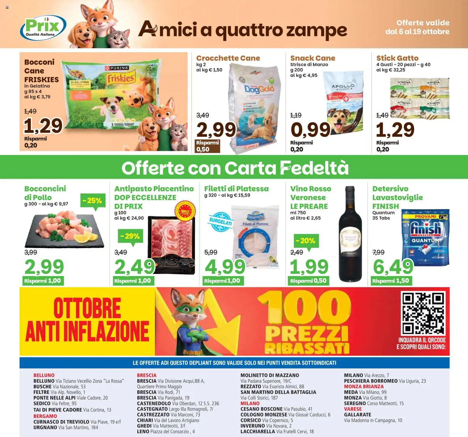 Volantino Prix del 06/10/2026 | Pagina: 21 | Prodotti: Strisce, Pollo, Manzo, Crocchette cane