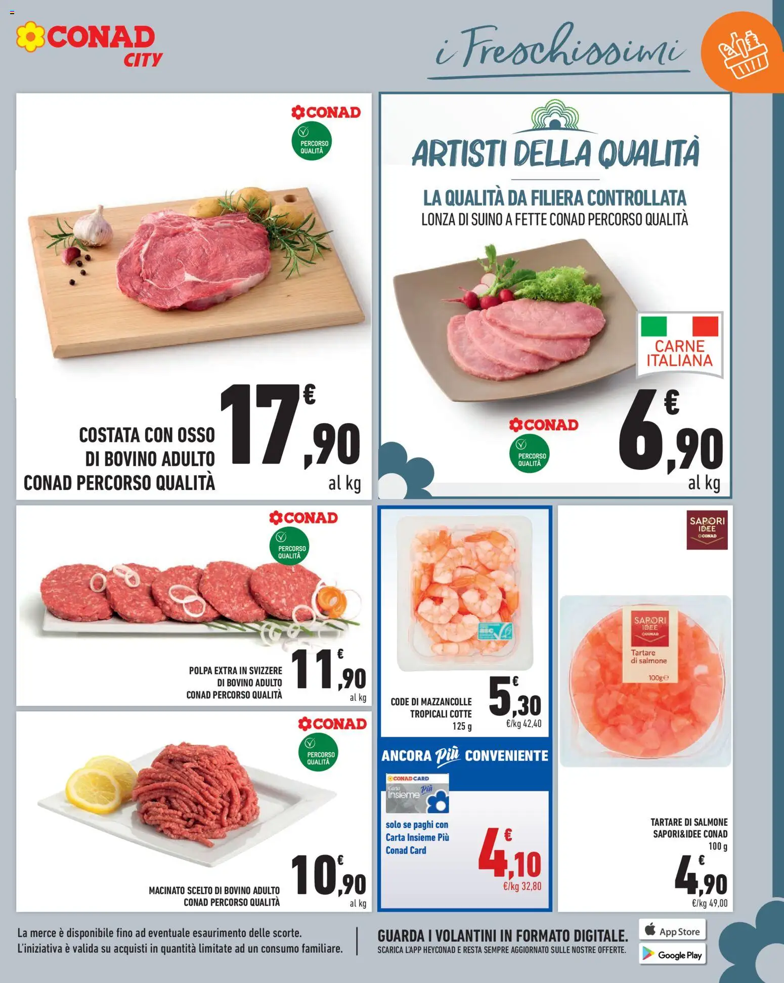 Volantino Conad del 17/07/2026 | Pagina: 7 | Prodotti: Bovino, Mazzancolle, Suino, Macinato