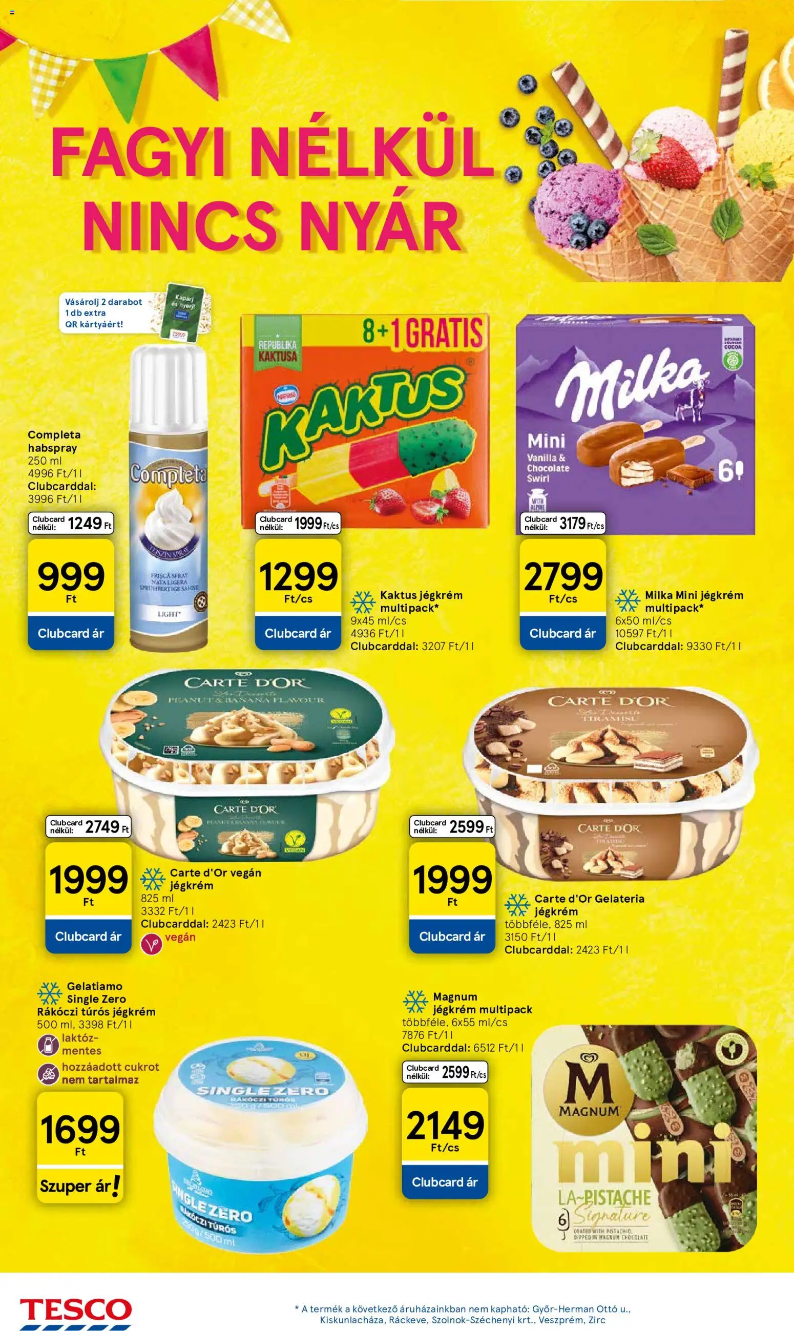 Tesco akciós ujság - amely érvényes a következő dátumtól: 11.06.2026 | Oldal: 4 | Termékek: Magnum, Fagyi, Vegán, Jégkrém