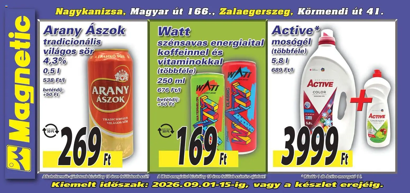 Magnetic akciós ujság - amely érvényes a következő dátumtól: 2026.09.01. | Oldal: 6 | Termékek: Energiaital, Energy drink, Világos sör, Sör