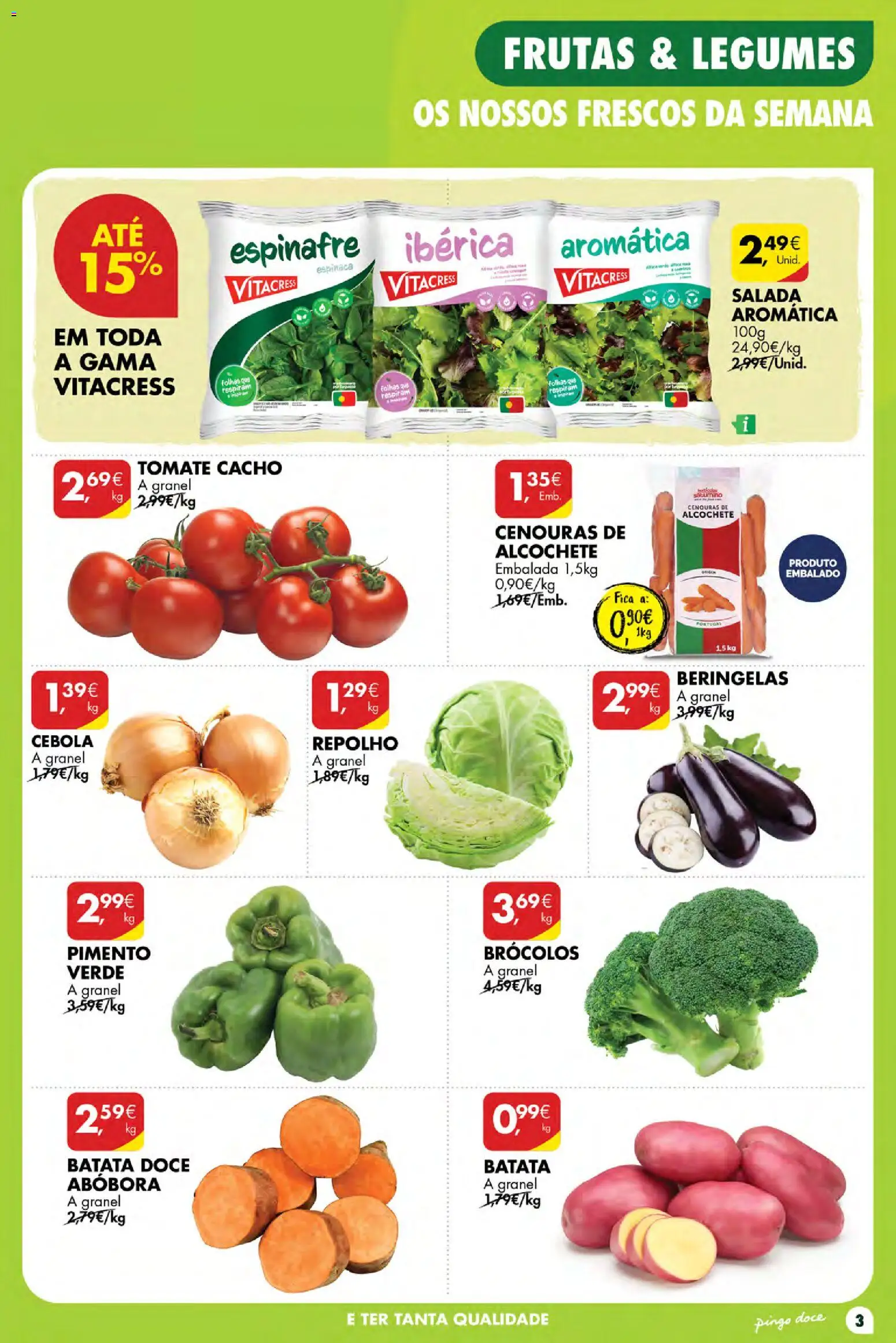 Pingo Doce Poupe Esta Semana Açores │ válido de 27/08/2026 | Página: 3 | Produtos: Frutas, Tomate, Salada, Pimento