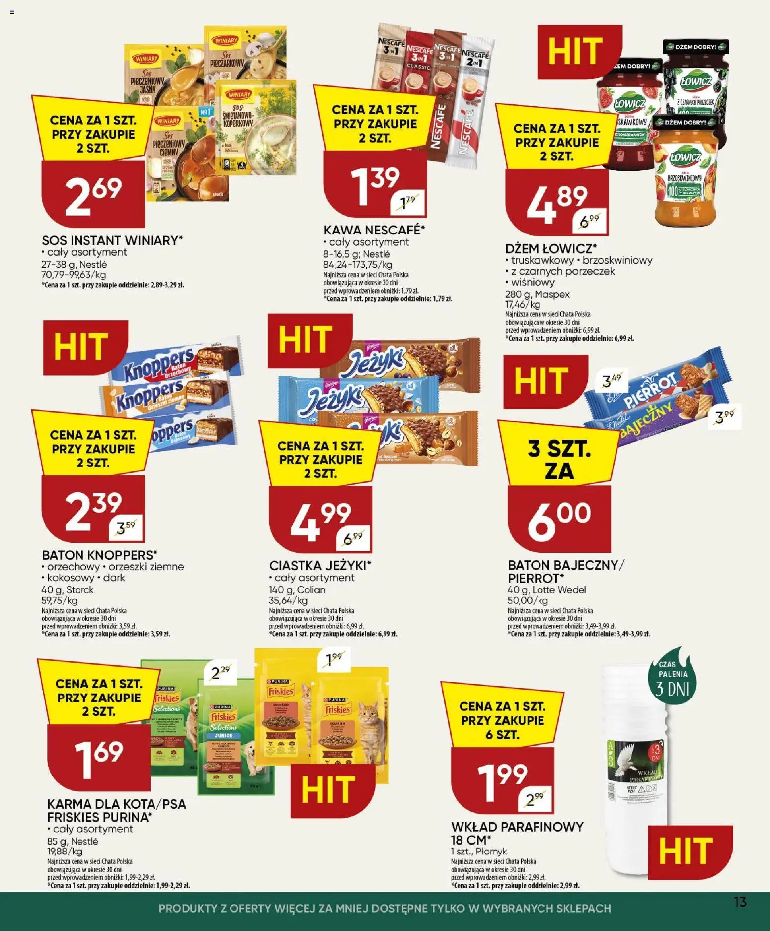 Chata Polska gazetka od 22.10.2026 | Strona: 13 | Produkty: Nescafe, Dżem, Orzeszki ziemne, Kawa