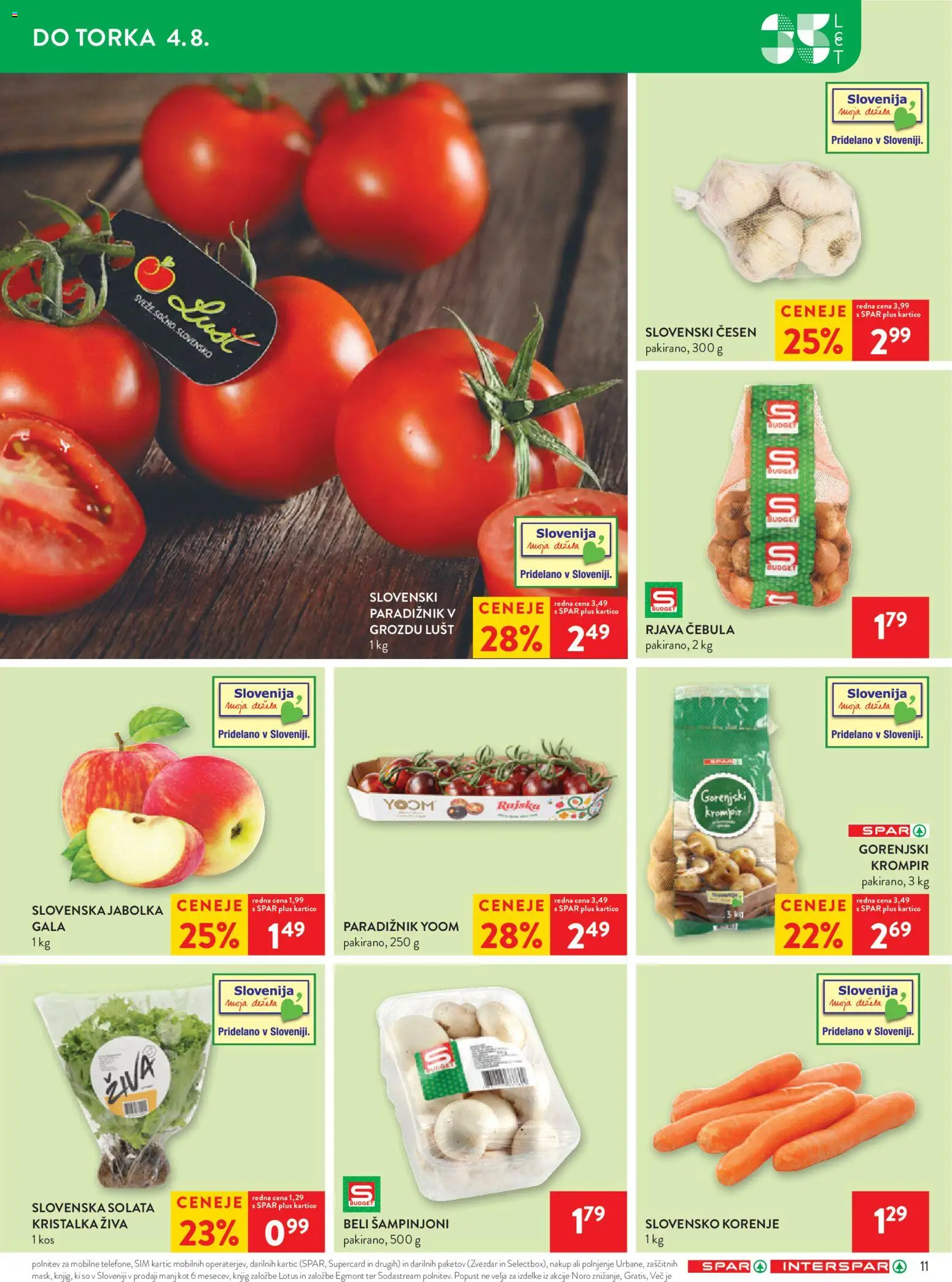 Novi Spar katalog ponudbe – veljaven od 27.07.2026 | Stran: 19 | Izdelki: Kos, Jabolka, Cebula, Cesen