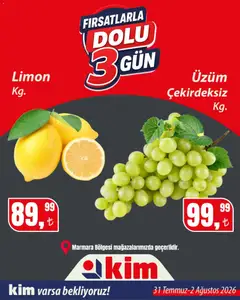 31 Temmuz 2026 tarihinden itibaren geçerli olan Kim Market kataloğu önizlemesi | Sayfa: 3