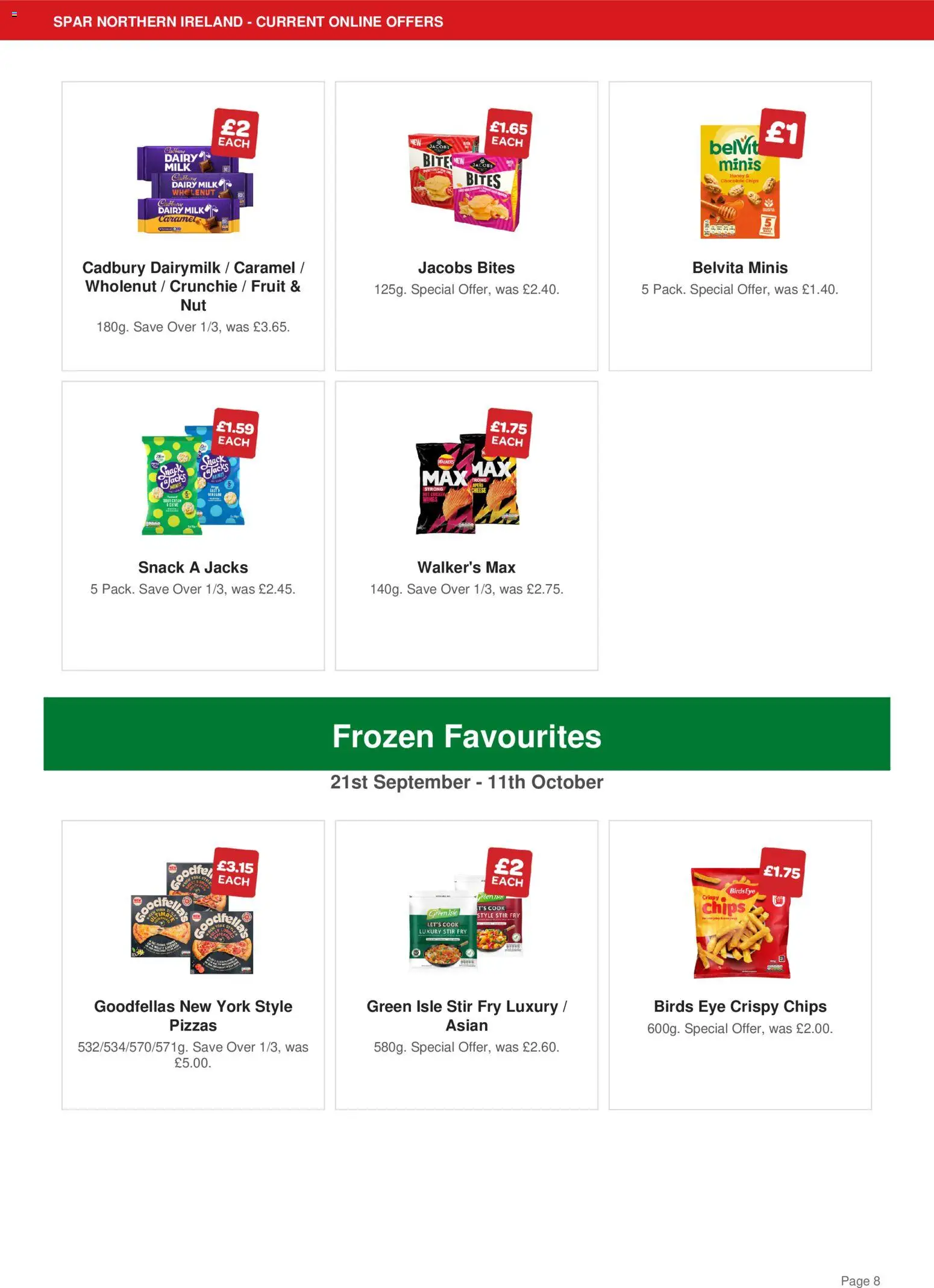 {H1} | Page: 8 | Products: Fruit, Milk, Chips, Snack