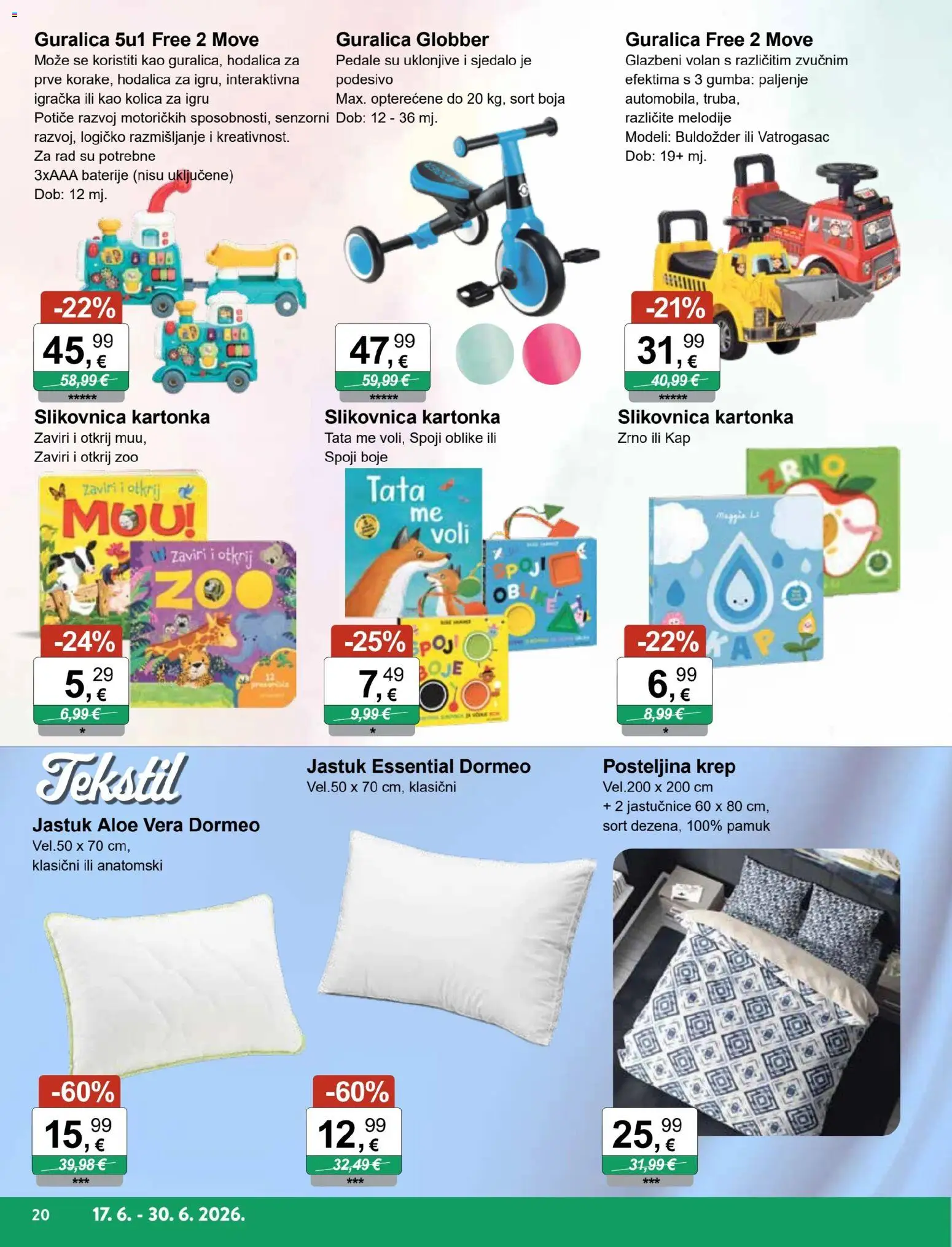 KTC katalog | vrijedi od 17.06.2026 | Stranica: 11 | Proizvodi: Jastuk, Kolica, Posteljina, Baterije