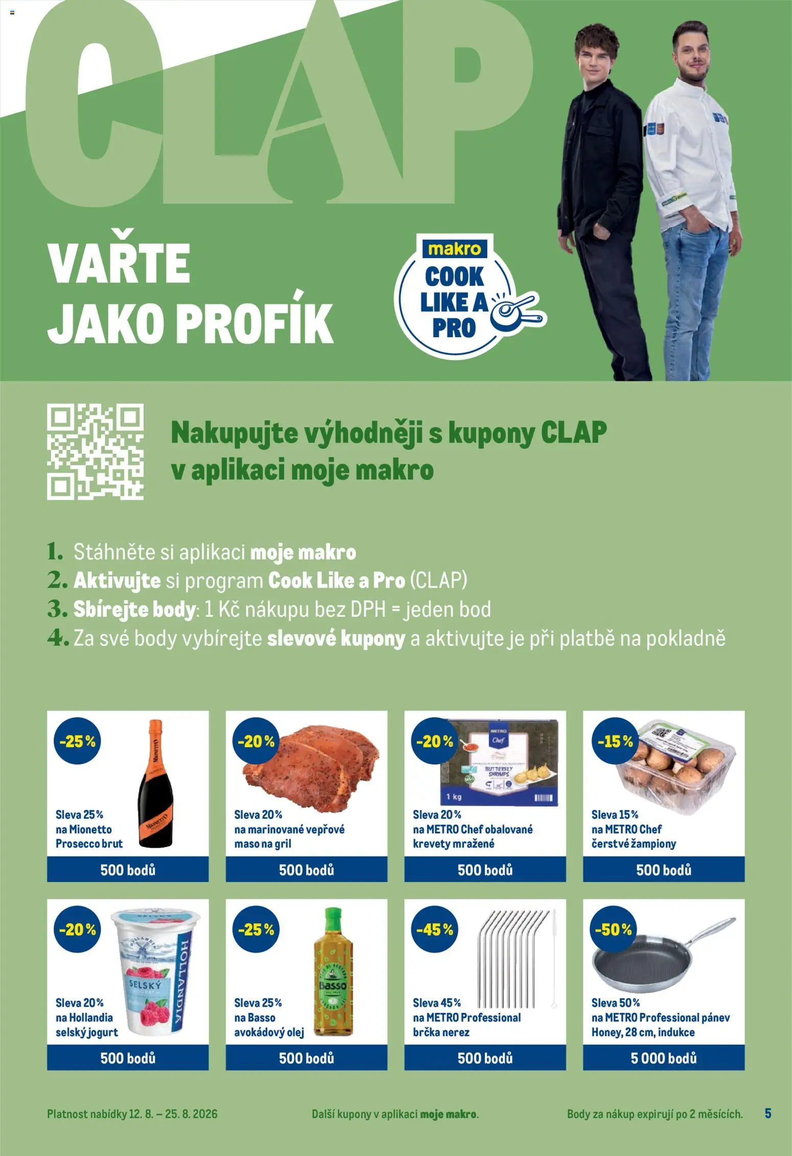 Makro leták - Pro milovníky jídla od 12.08.2026 | Strana: 5 | Produkty: Prosecco, Jogurt, Maso, Body