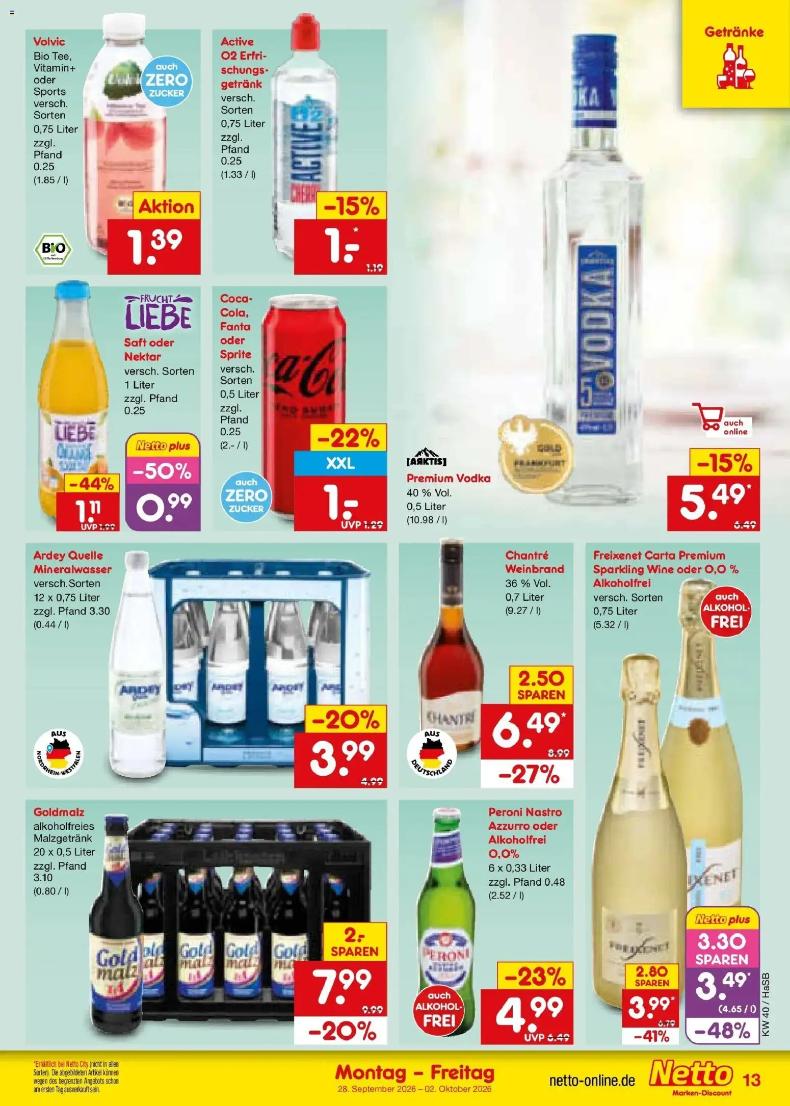 Netto Marken-Discount Prospekt Unna – gültig ab 28.09.2026 | Seite: 19 | Produkte: Fanta, Freixenet, Saft, Vodka