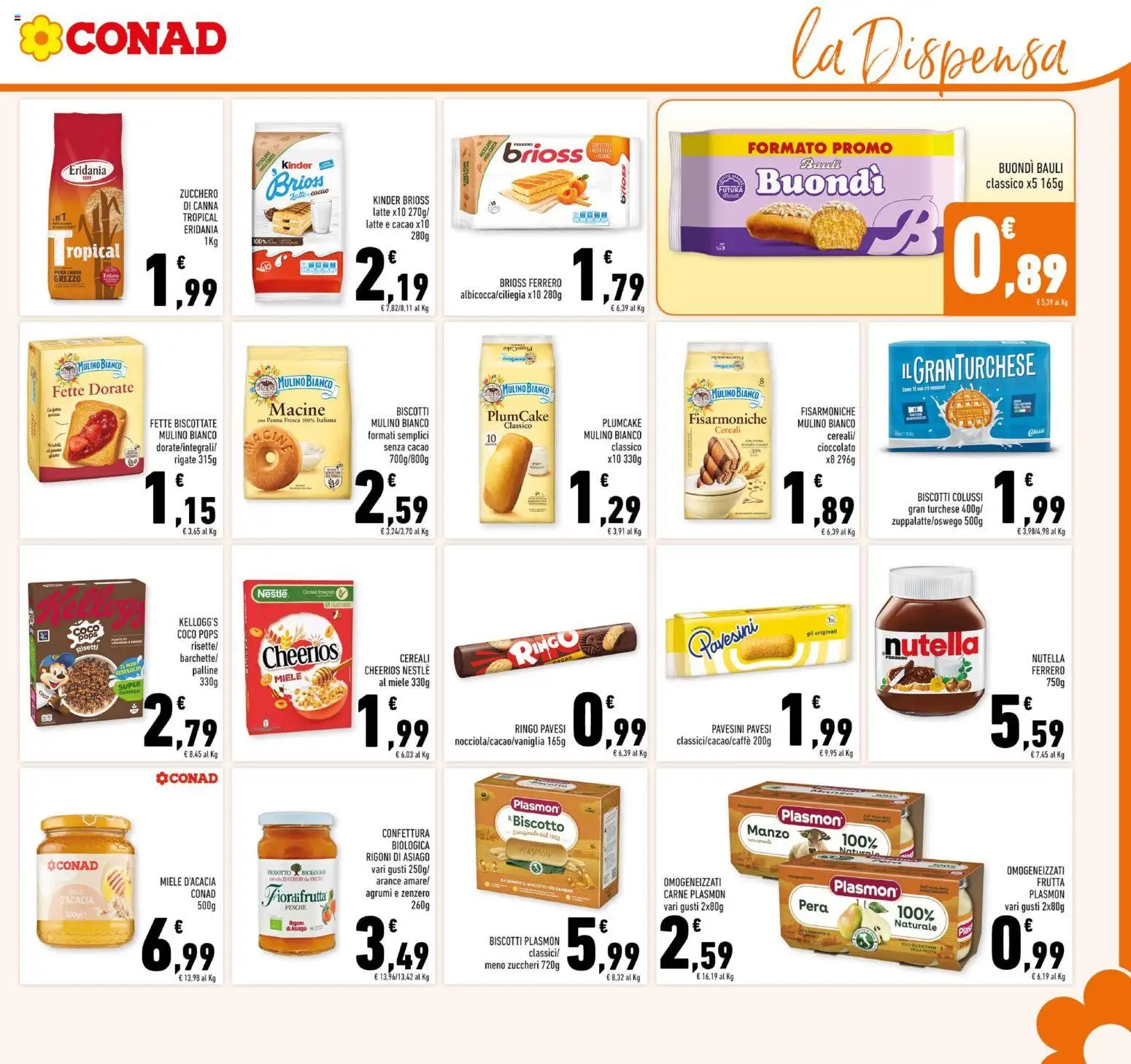 Volantino Conad del 29/07/2026 | Pagina: 13 | Prodotti: Arance, Frutta, Plumcake, Cacao