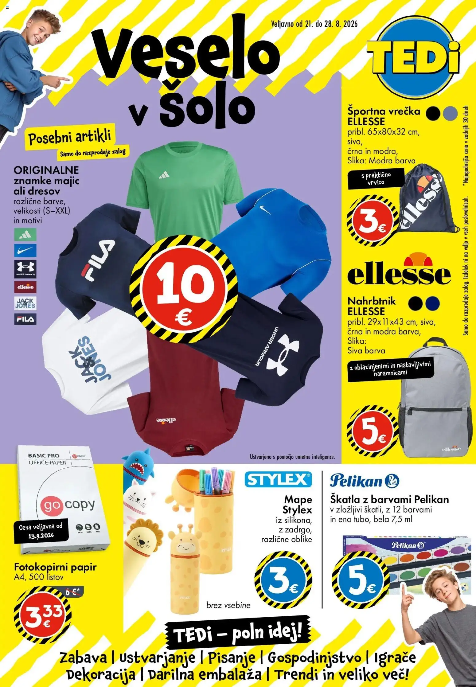 TEDi - veselo v šolo veljaven od 21.08.2026 | Stran: 1 | Izdelki: Skatla, Barva, Nahrbtnik