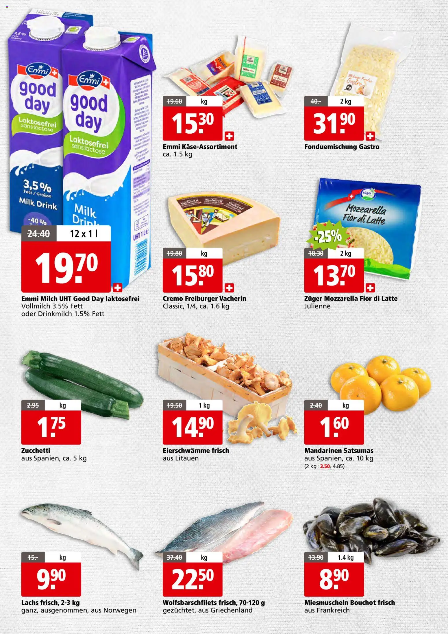 Aligro aktionen Business Chavannes, Matran, Genf, Sitten – gültig ab 05.10.2026 | Seite: 2 | Produkte: Milch, Lachs, Mandarinen