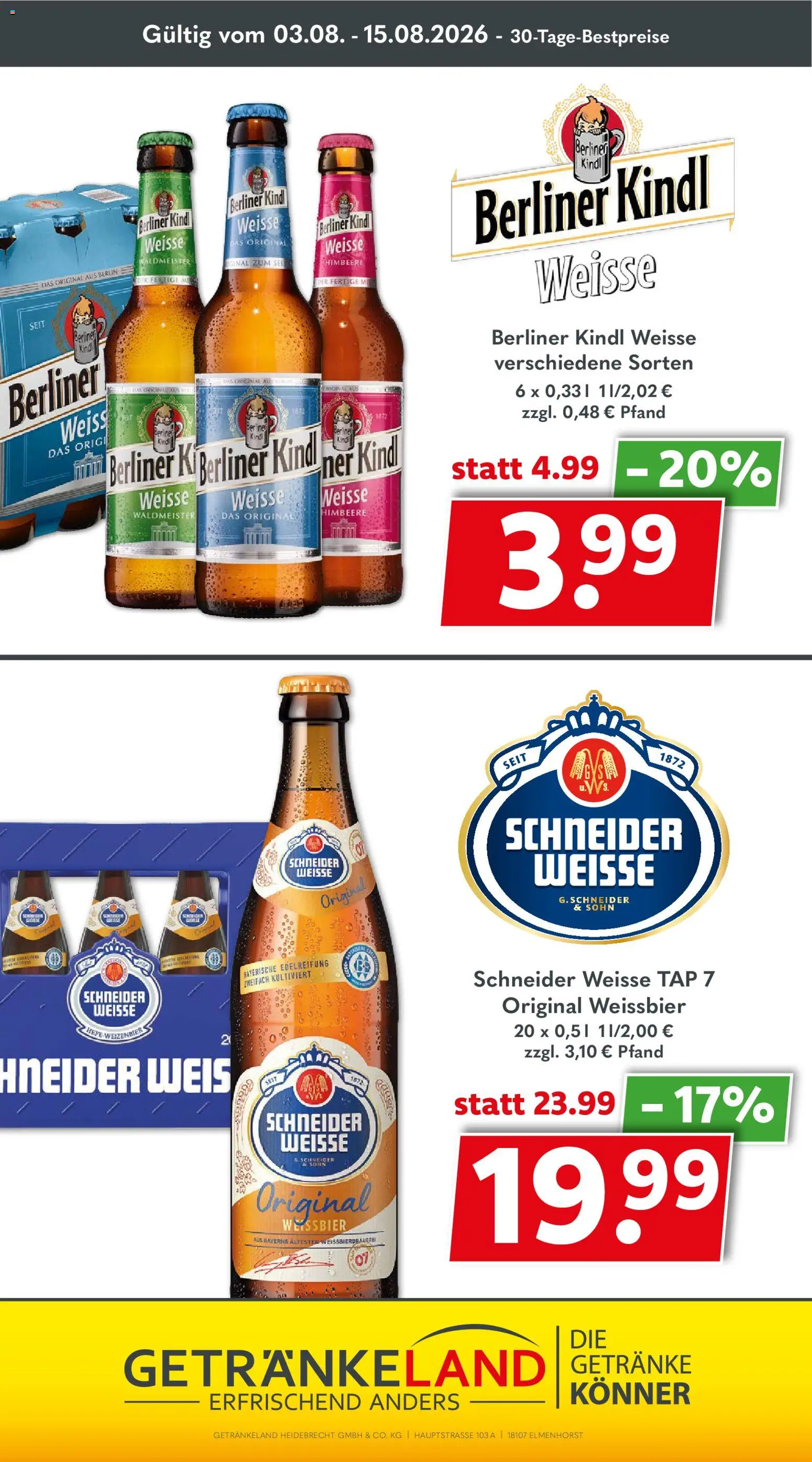 Getränkeland Prospekt – gültig ab 03.08.2026 | Seite: 11 | Produkte: Berliner, Weißbier, Himbeere
