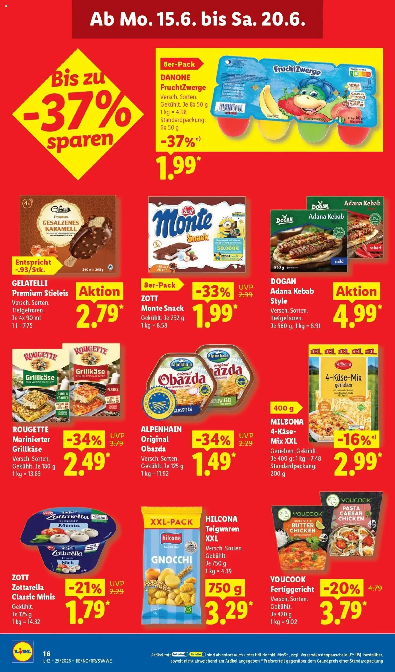 Lidl Prospekt Zülpich – gültig ab 15.06.2026 | Seite: 22 | Produkte: Youcook, Butter, Fruchtzwerge, Pasta